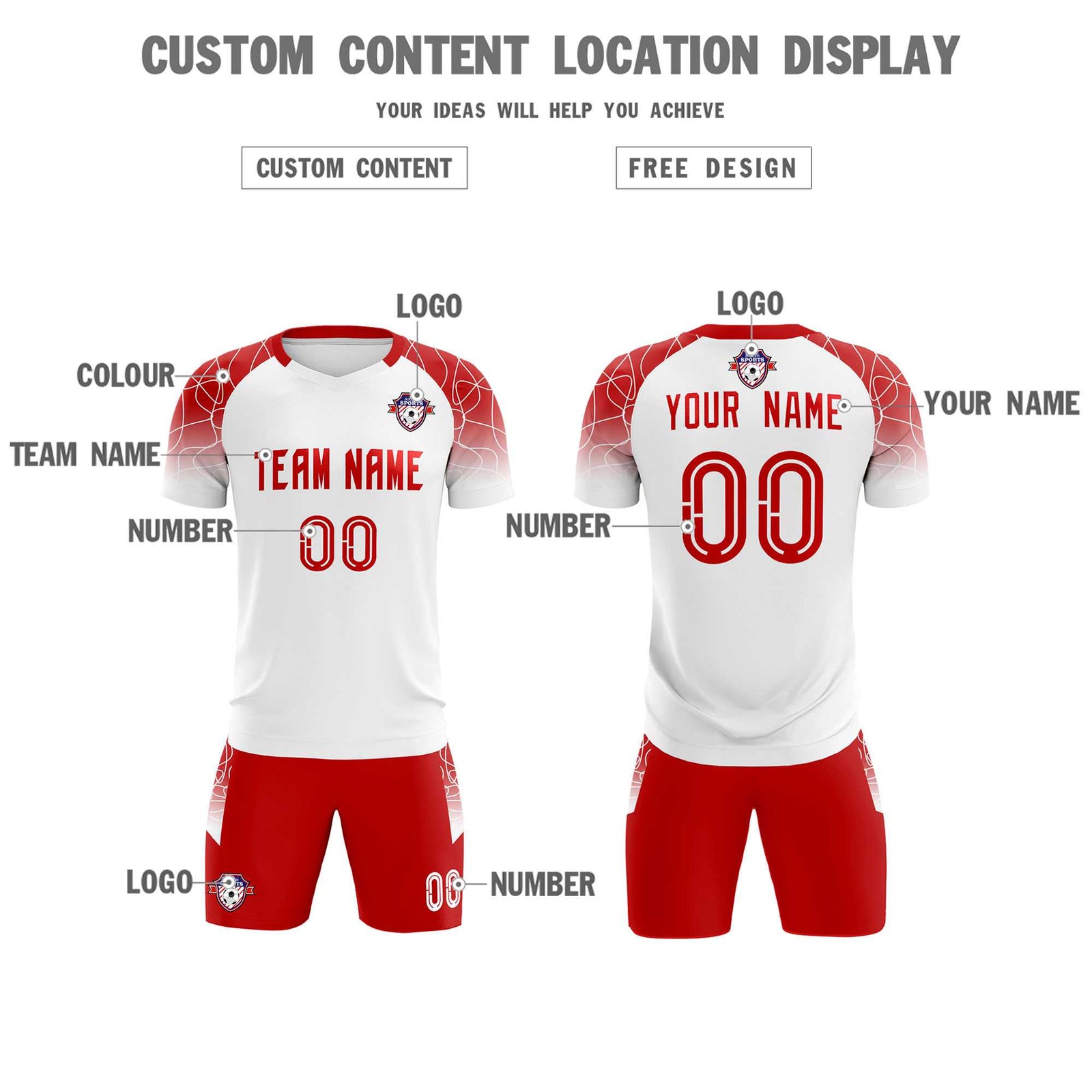 Custom White Classic Soccer Training Sets Jersey For Adults/Kids