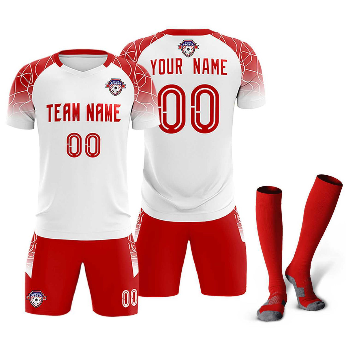 Custom White Classic Soccer Training Sets Jersey For Adults/Kids