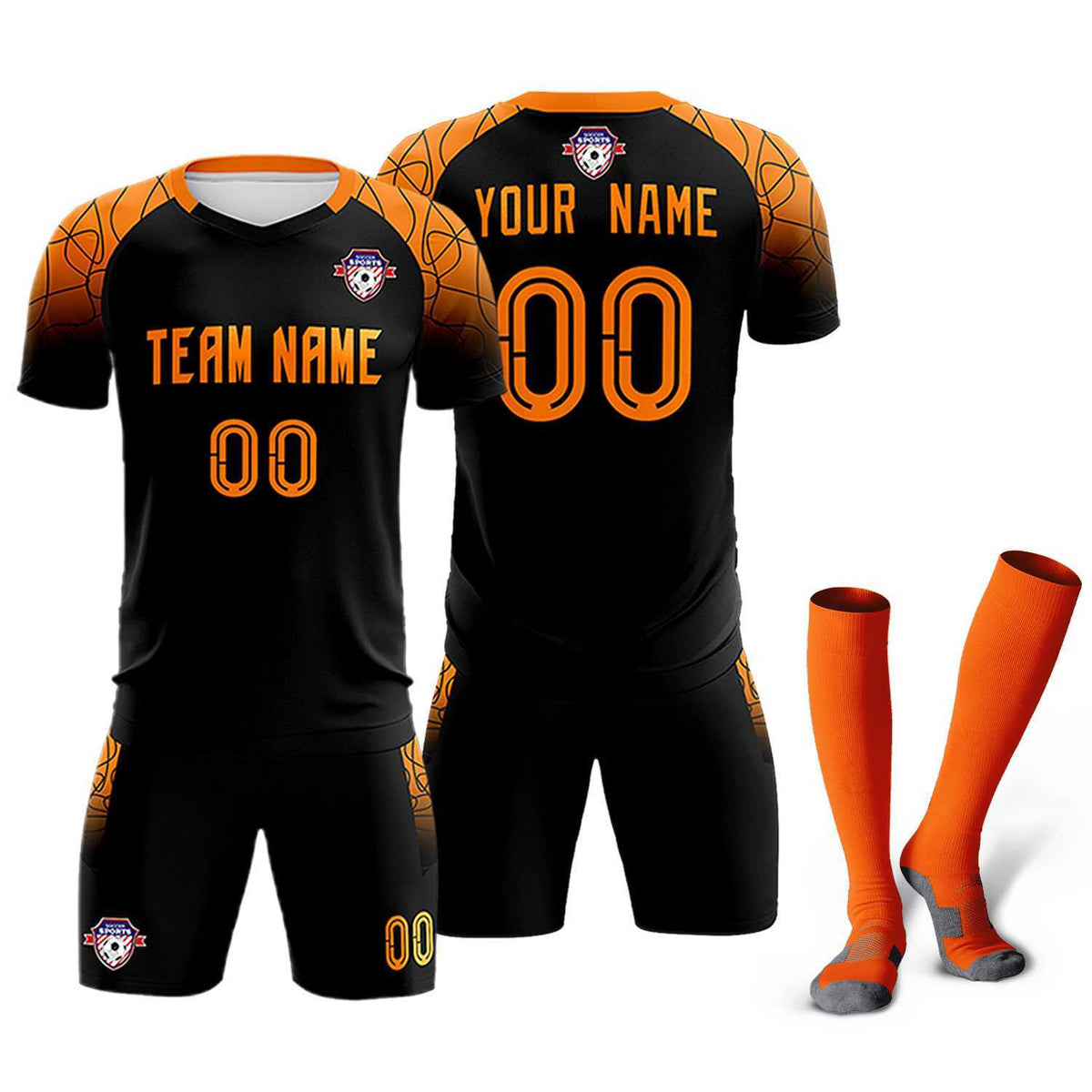 Custom Black Classic Soccer Training Sets Jersey For Adults/Kids