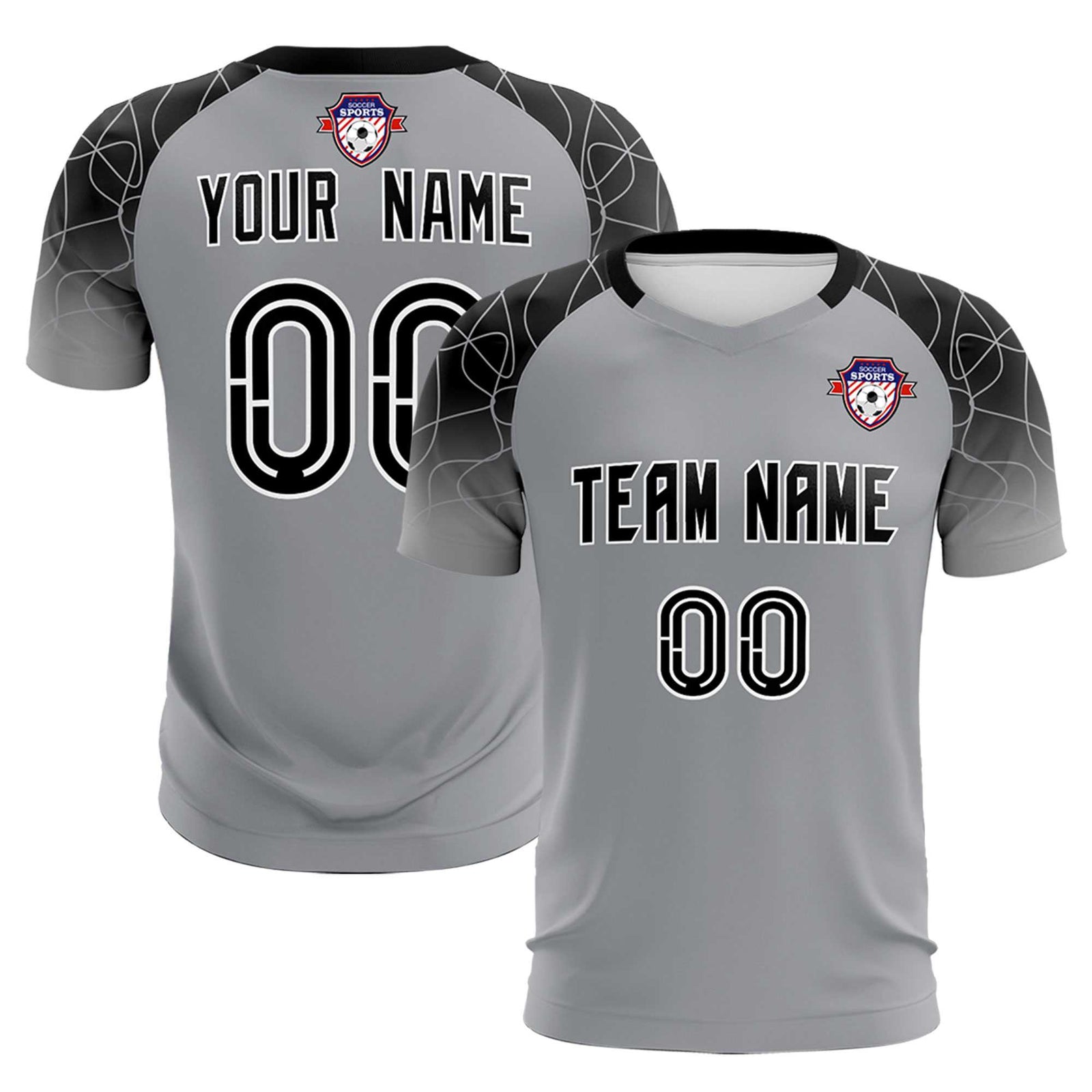 Custom Silver Classic Soccer Training Sets Jersey For Adults/Kids