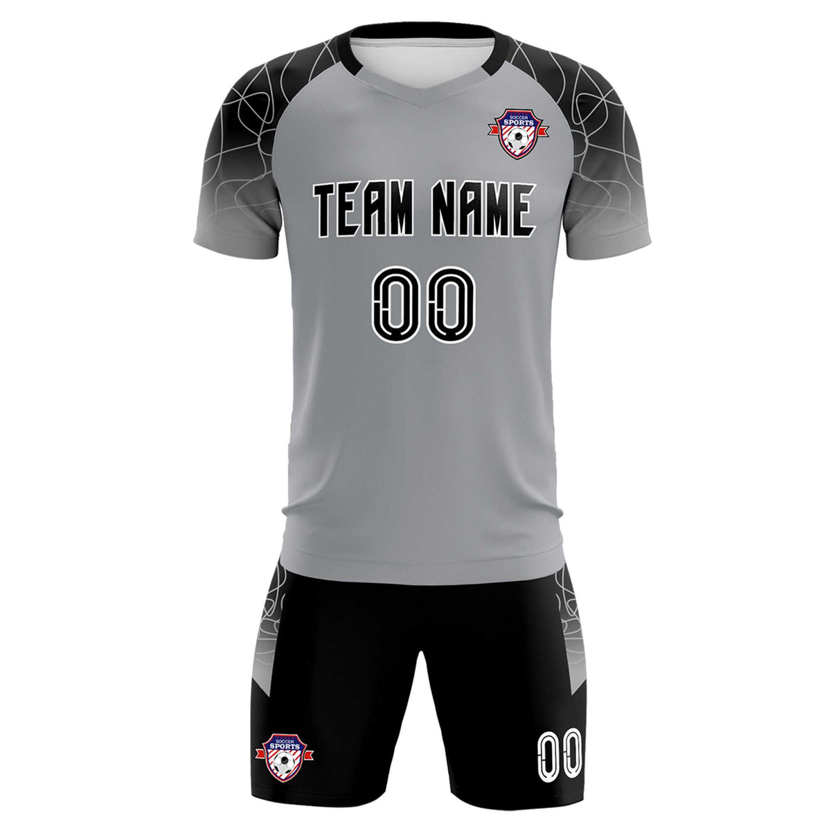 Custom Silver Classic Soccer Training Sets Jersey For Adults/Kids