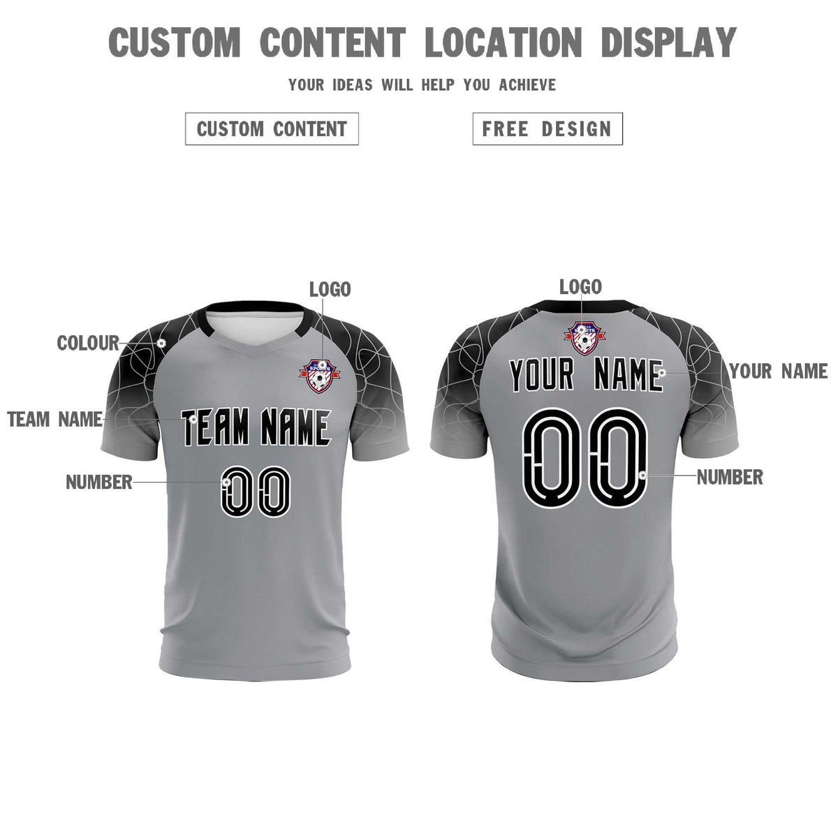 Custom Silver Classic Soccer Training Sets Jersey For Adults/Kids