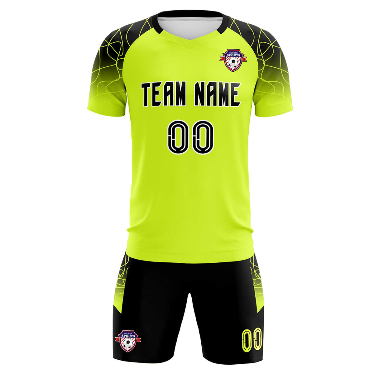 Custom Neon Green Classic Soccer Training Sets Jersey For Adults/Kids