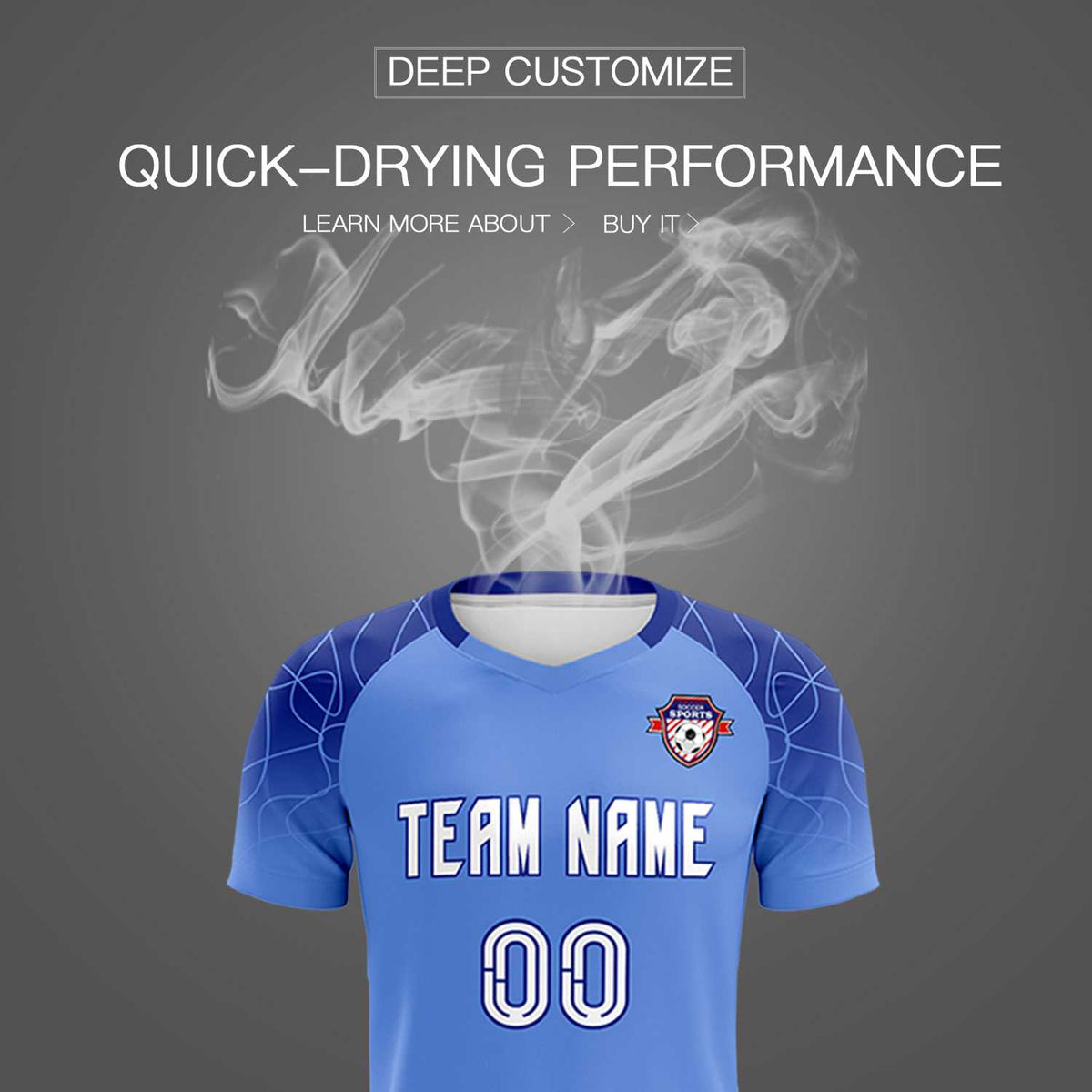 Custom Light Blue Classic Soccer Training Sets Jersey For Adults/Kids