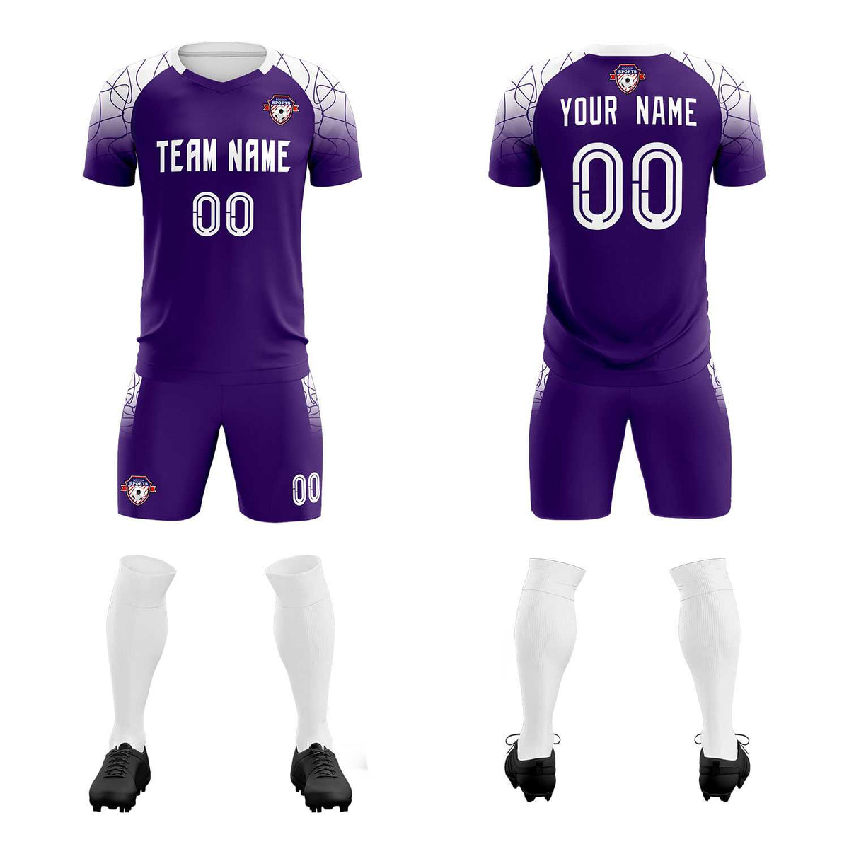 Custom Purple Classic Soccer Training Sets Jersey For Adults/Kids