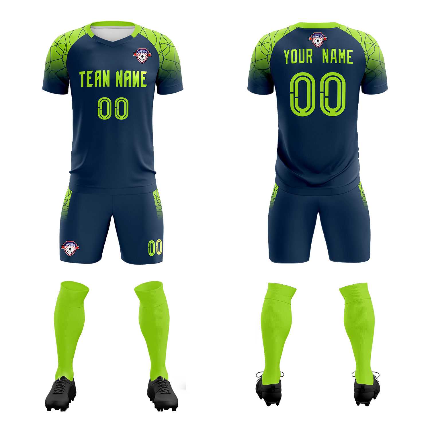 Custom Midnight Blue Classic Soccer Training Sets Jersey For Adults/Kids