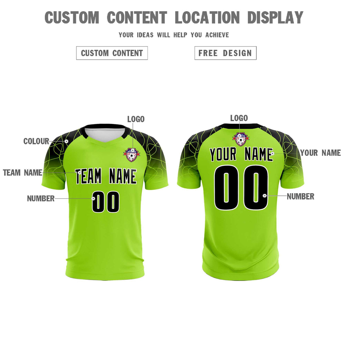 Custom Neon Green Classic Soccer Training Sets Jersey For Adults/Kids