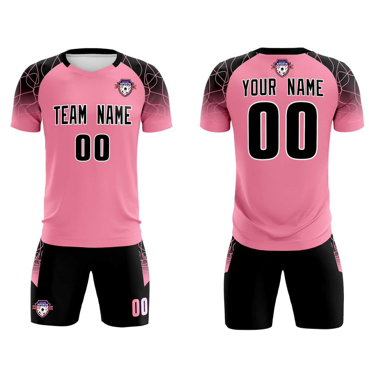 Custom Light Pink Classic Soccer Training Sets Jersey For Adults/Kids