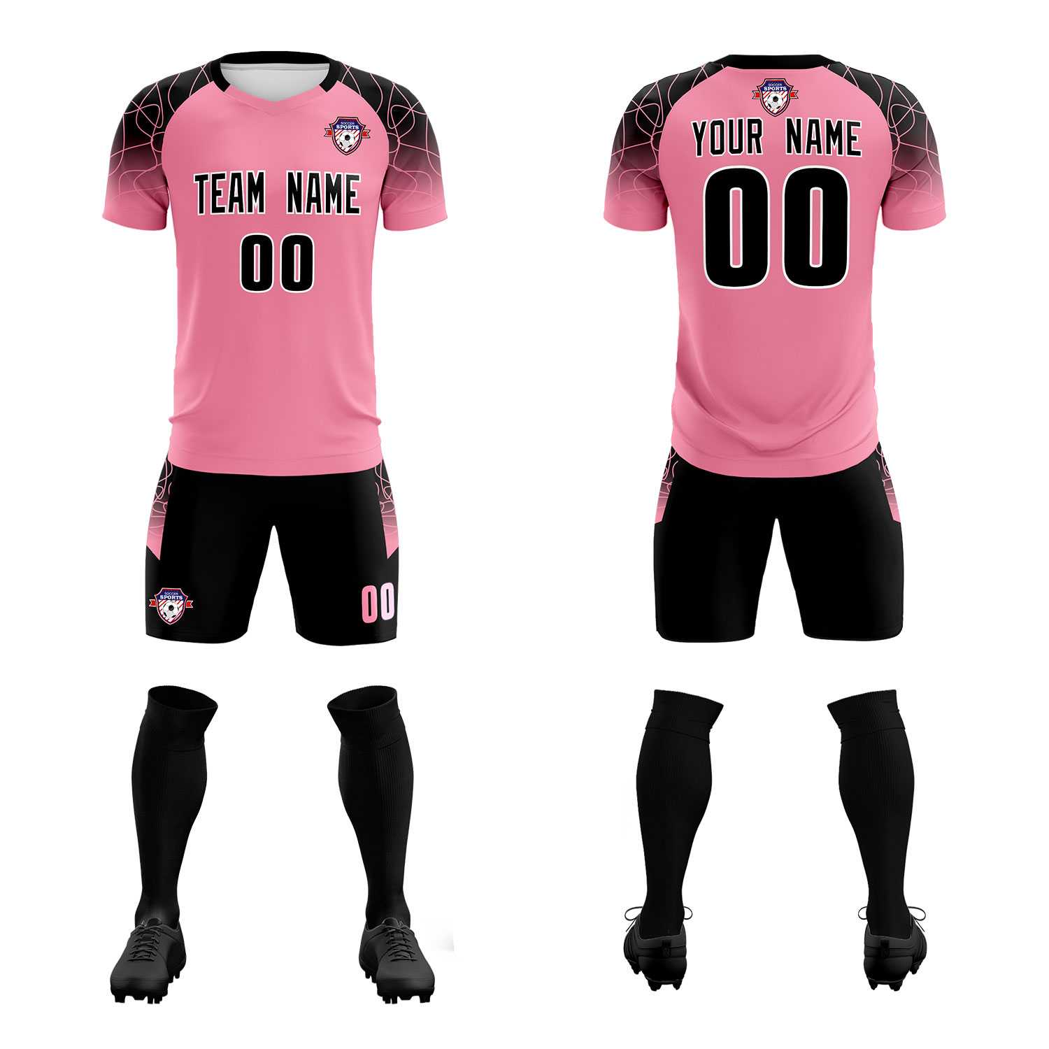 Custom Light Pink Classic Soccer Training Sets Jersey For Adults/Kids