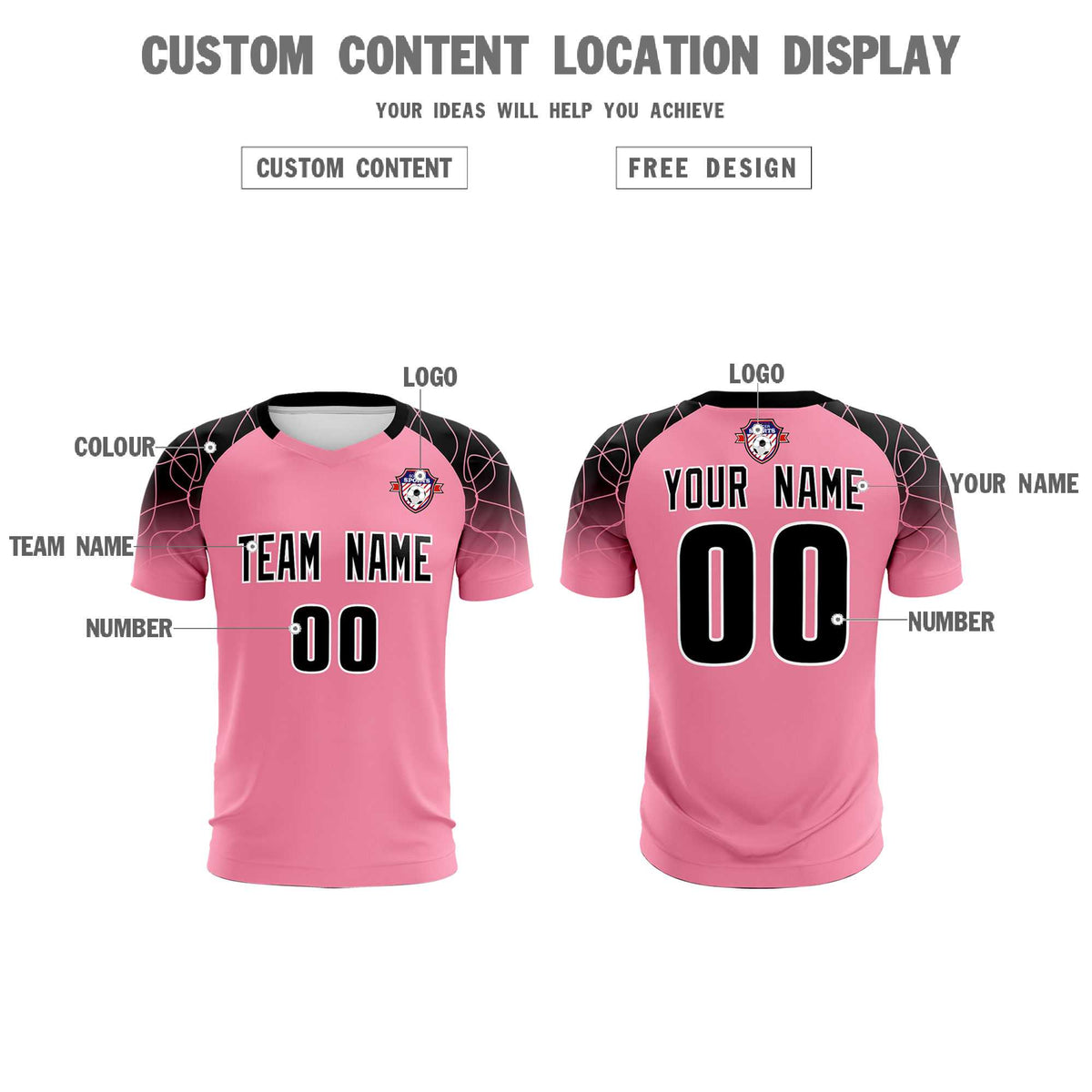 Custom Light Pink Classic Soccer Training Sets Jersey For Adults/Kids