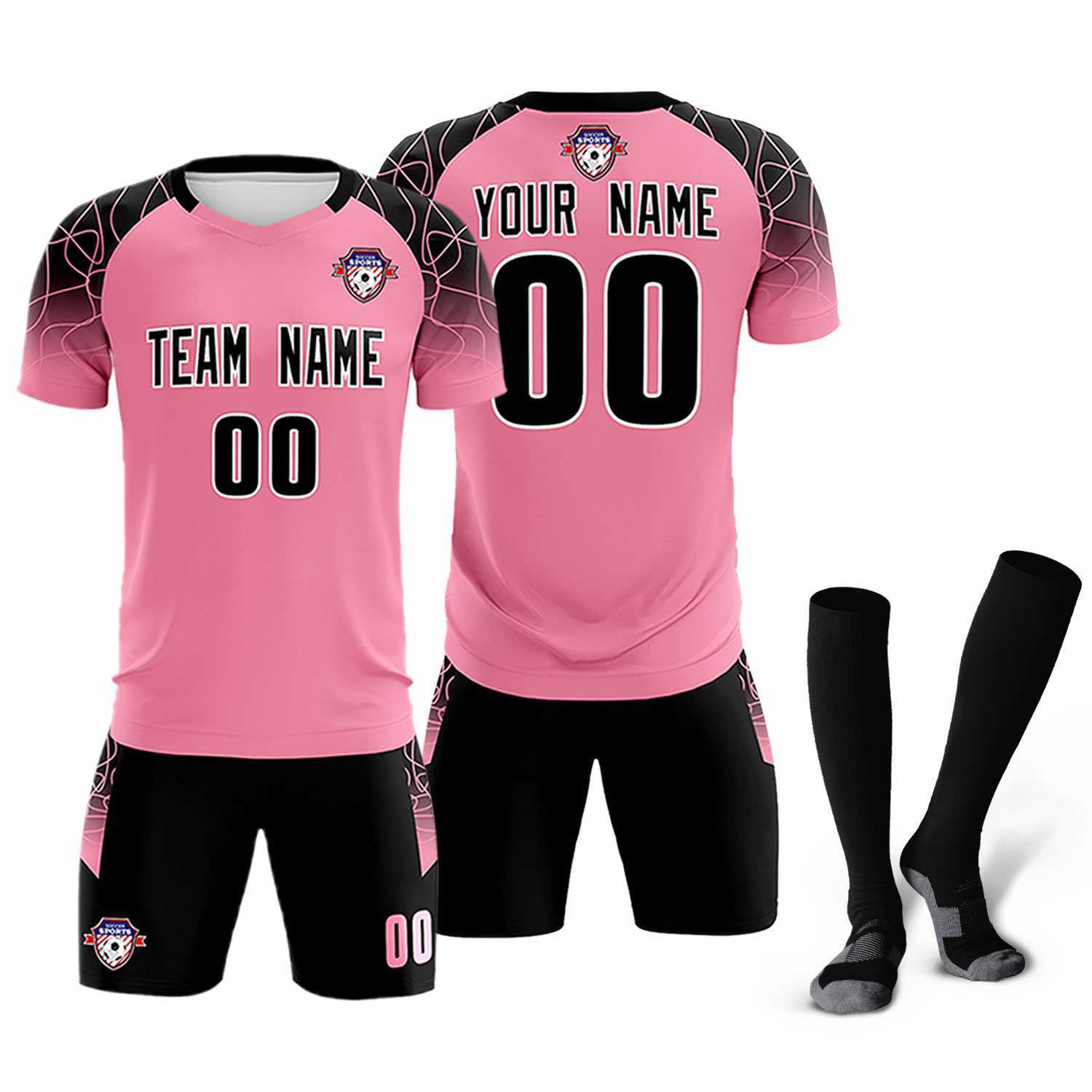Custom Light Pink Classic Soccer Training Sets Jersey For Adults/Kids