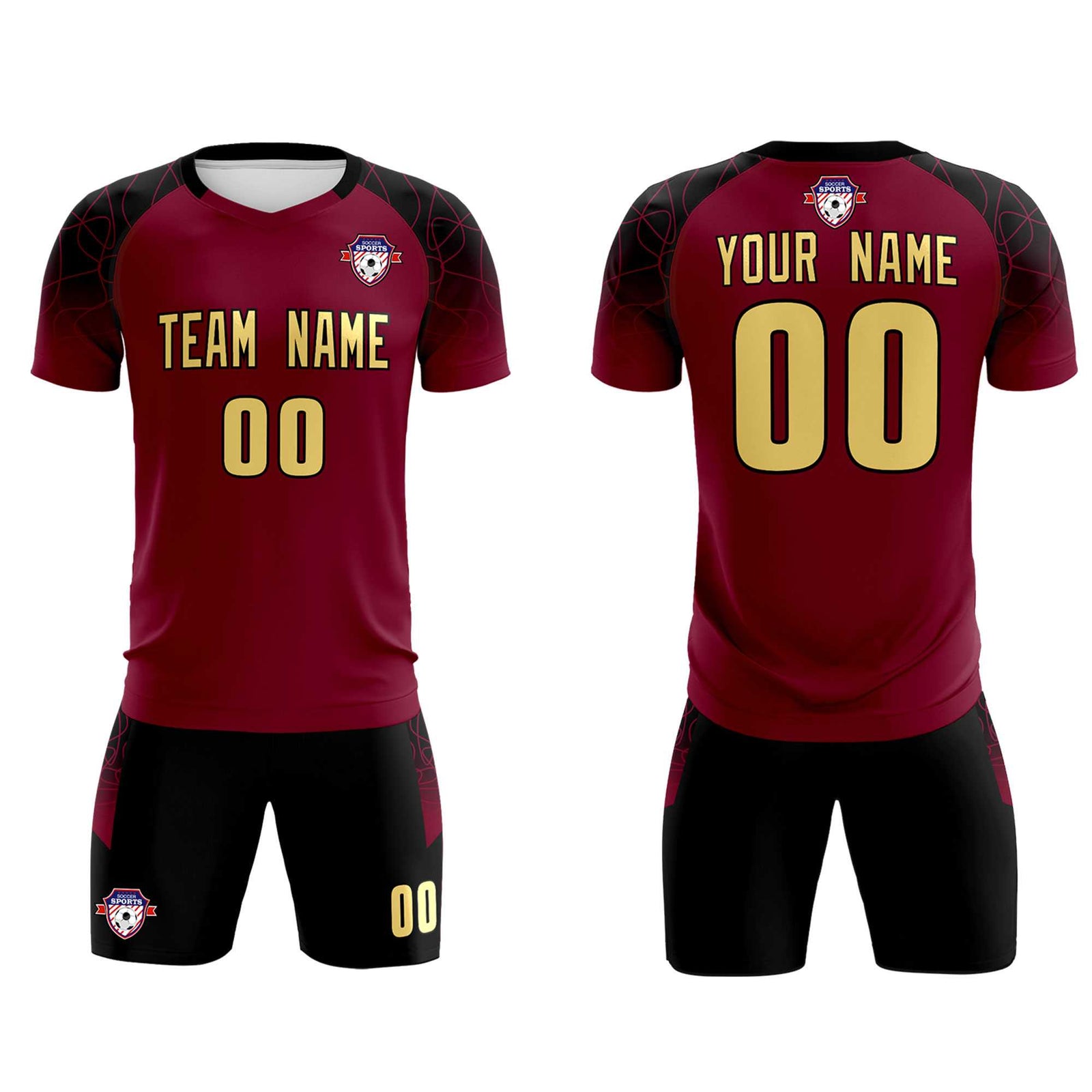 Custom Crimson Classic Soccer Training Sets Jersey For Adults/Kids