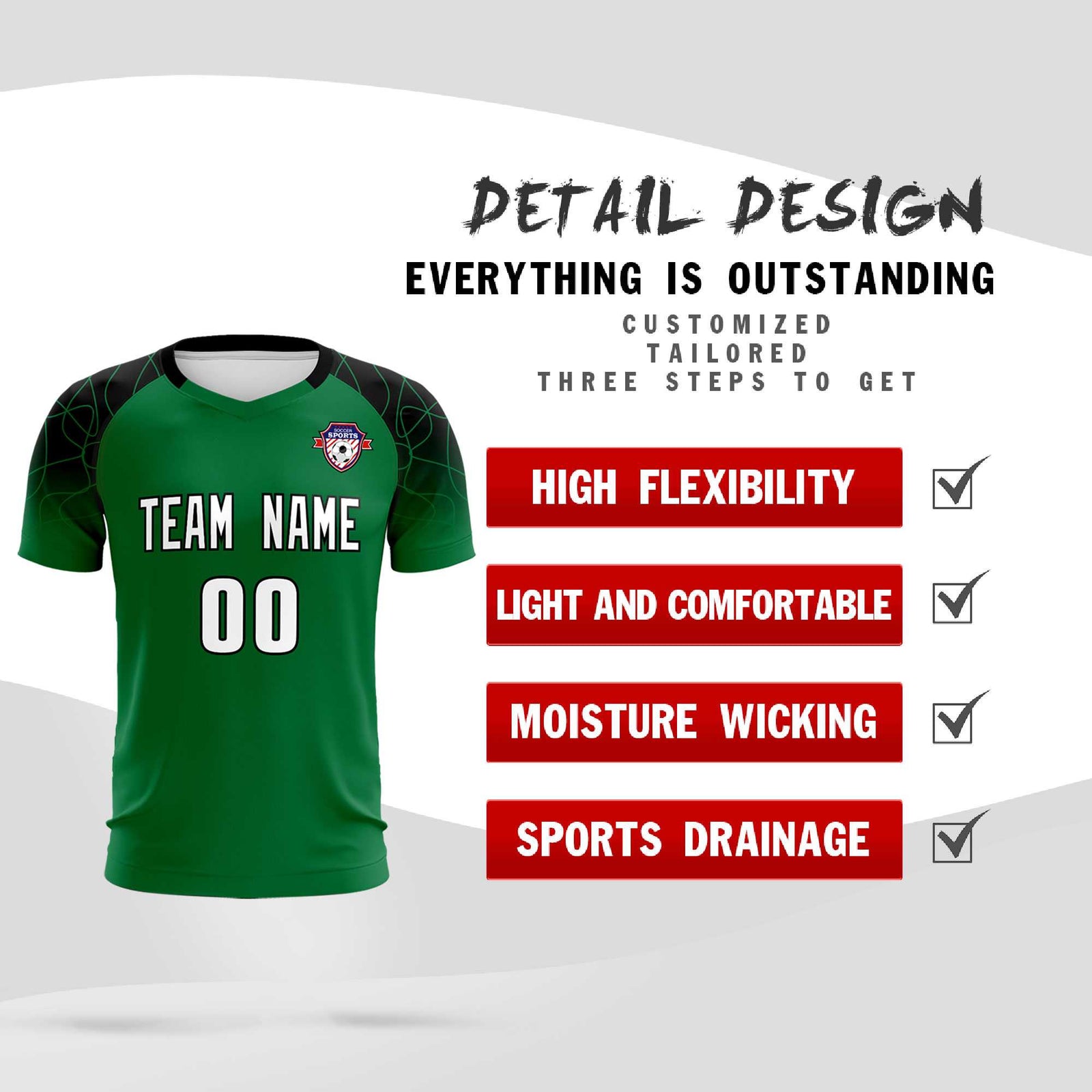 Custom Kelly Green Classic Soccer Training Sets Jersey For Adults/Kids