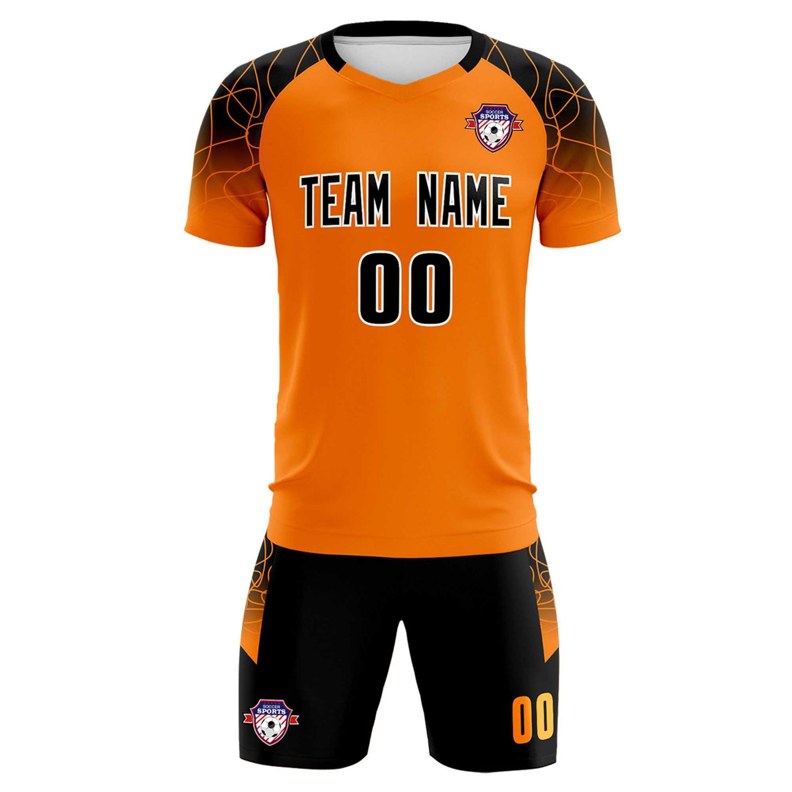 Custom Orange Classic Soccer Training Sets Jersey For Adults/Kids