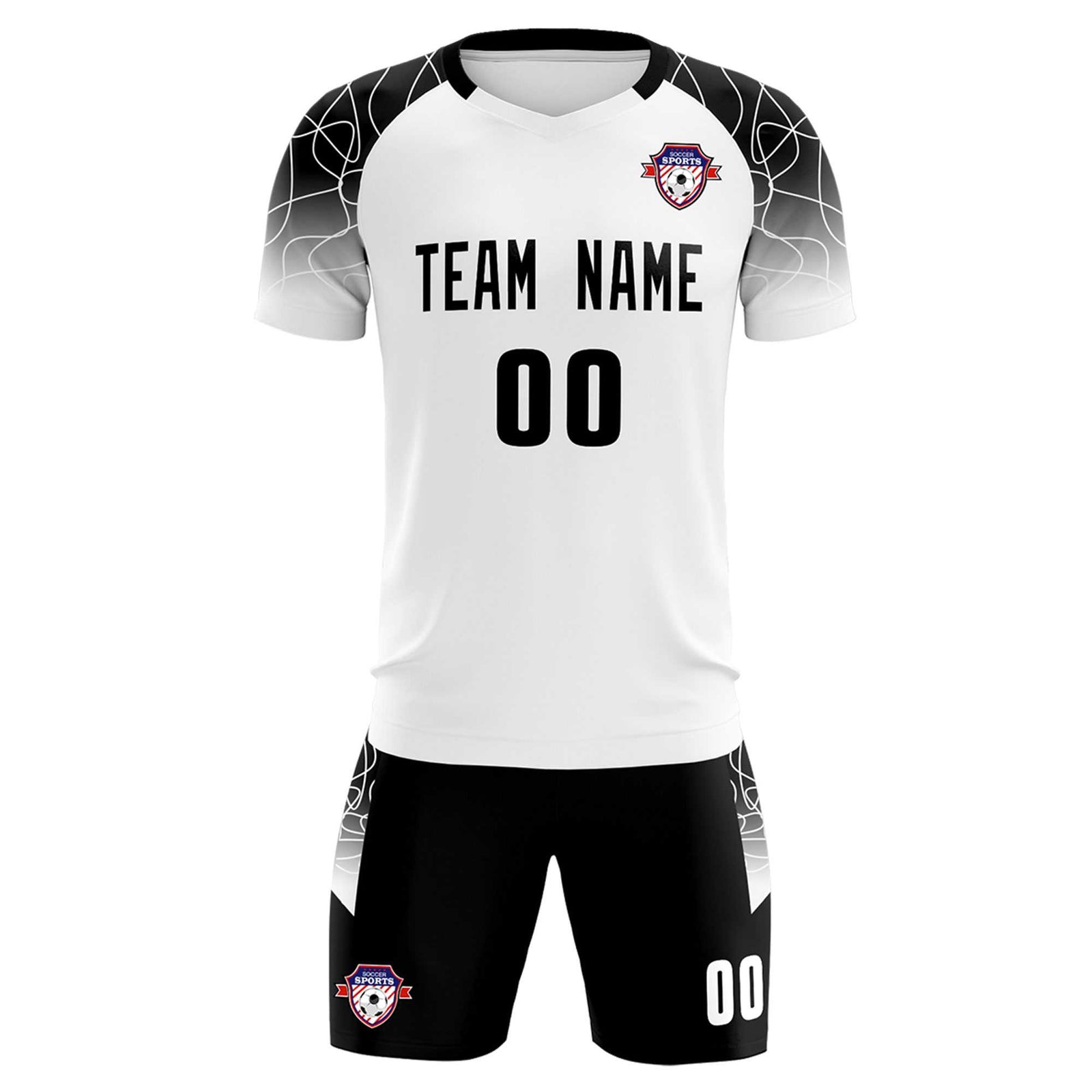 Custom White Classic Soccer Training Sets Jersey For Adults/Kids