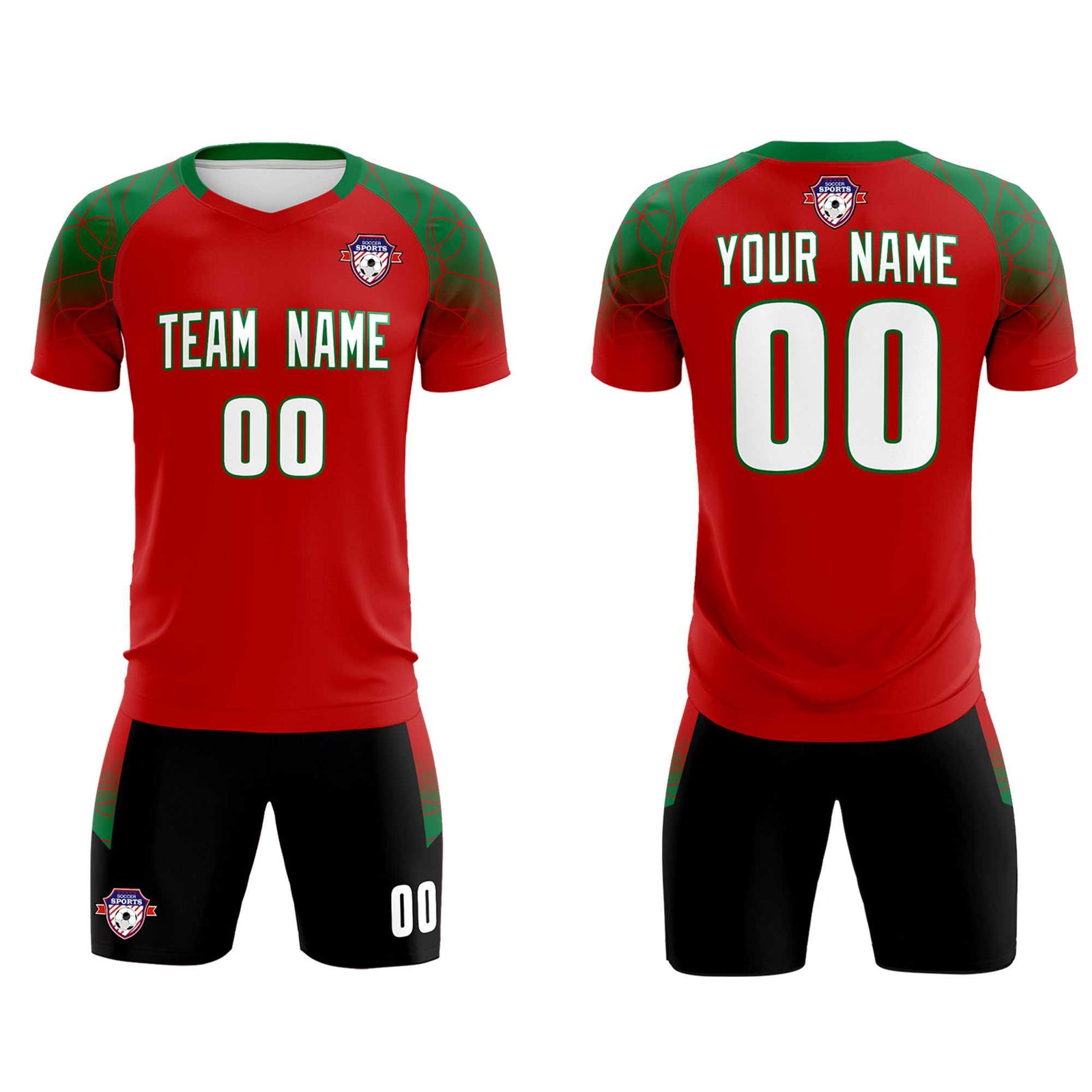 Custom Red Classic Soccer Training Sets Jersey For Adults/Kids