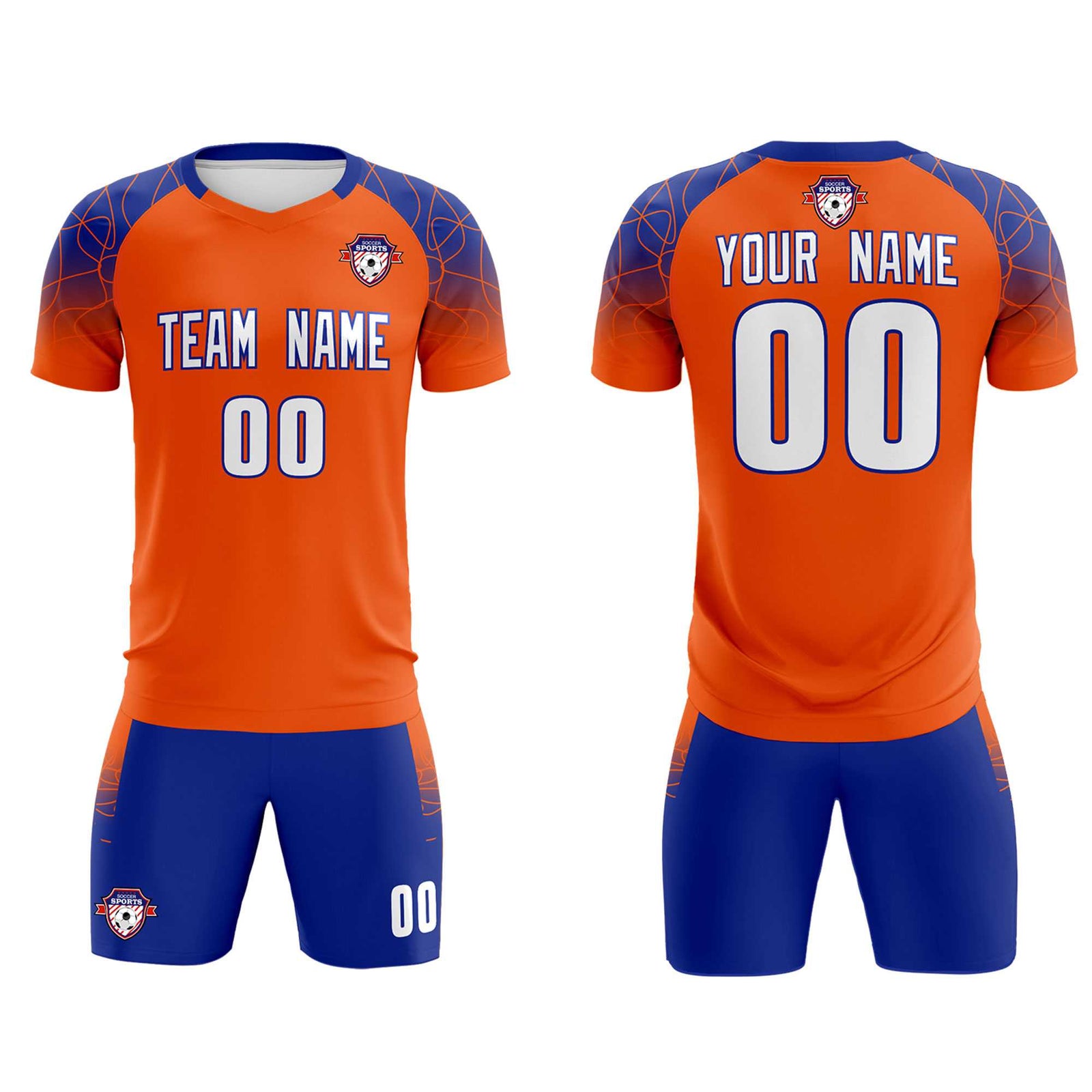 Custom Orange Classic Soccer Training Sets Jersey For Adults/Kids
