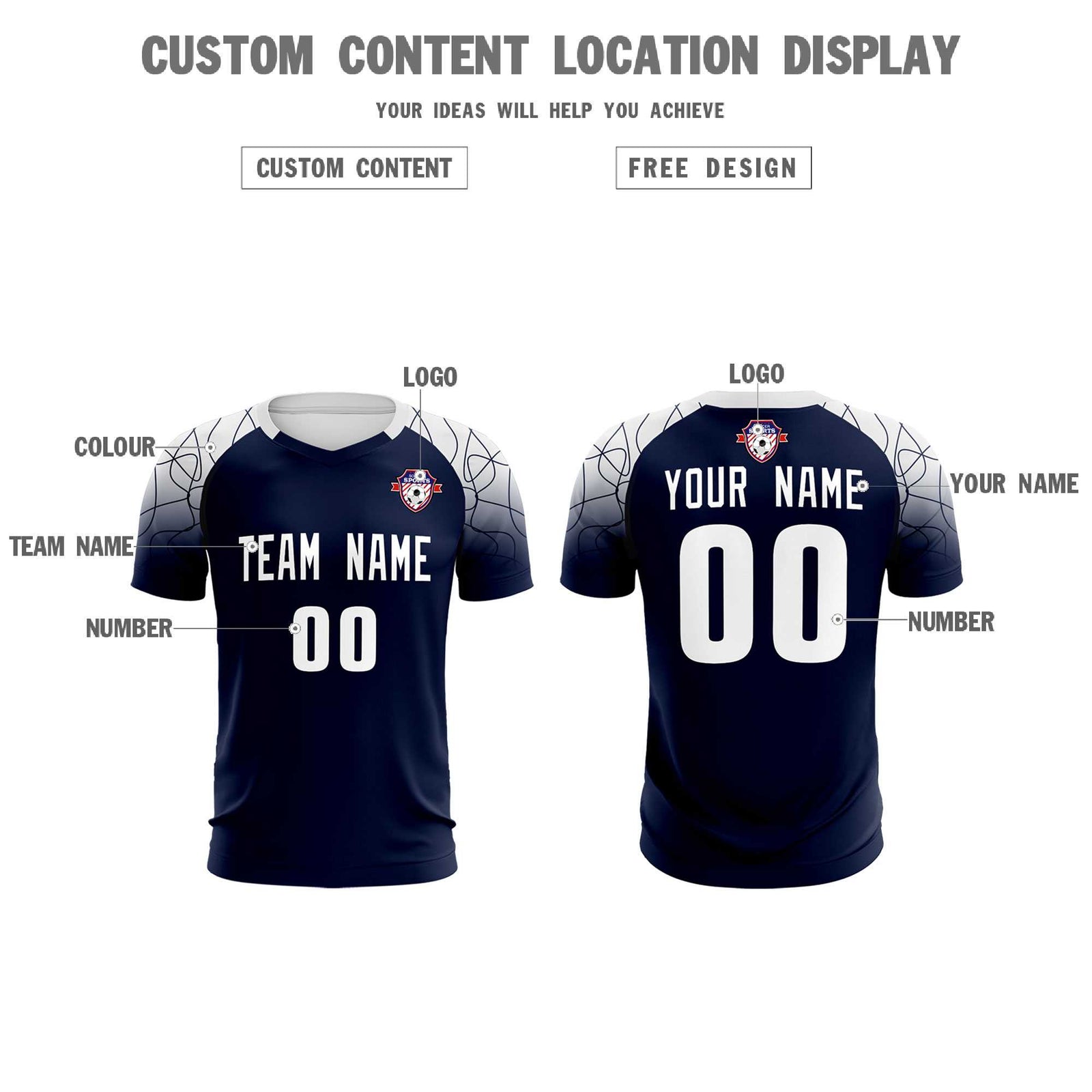 Custom Navy Classic Soccer Training Sets Jersey For Adults/Kids
