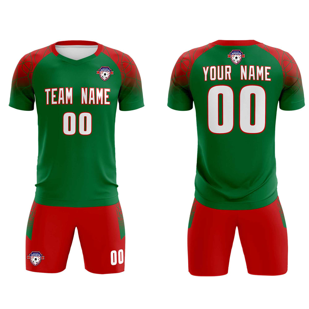 Custom Kelly Green Classic Soccer Training Sets Jersey For Adults/Kids