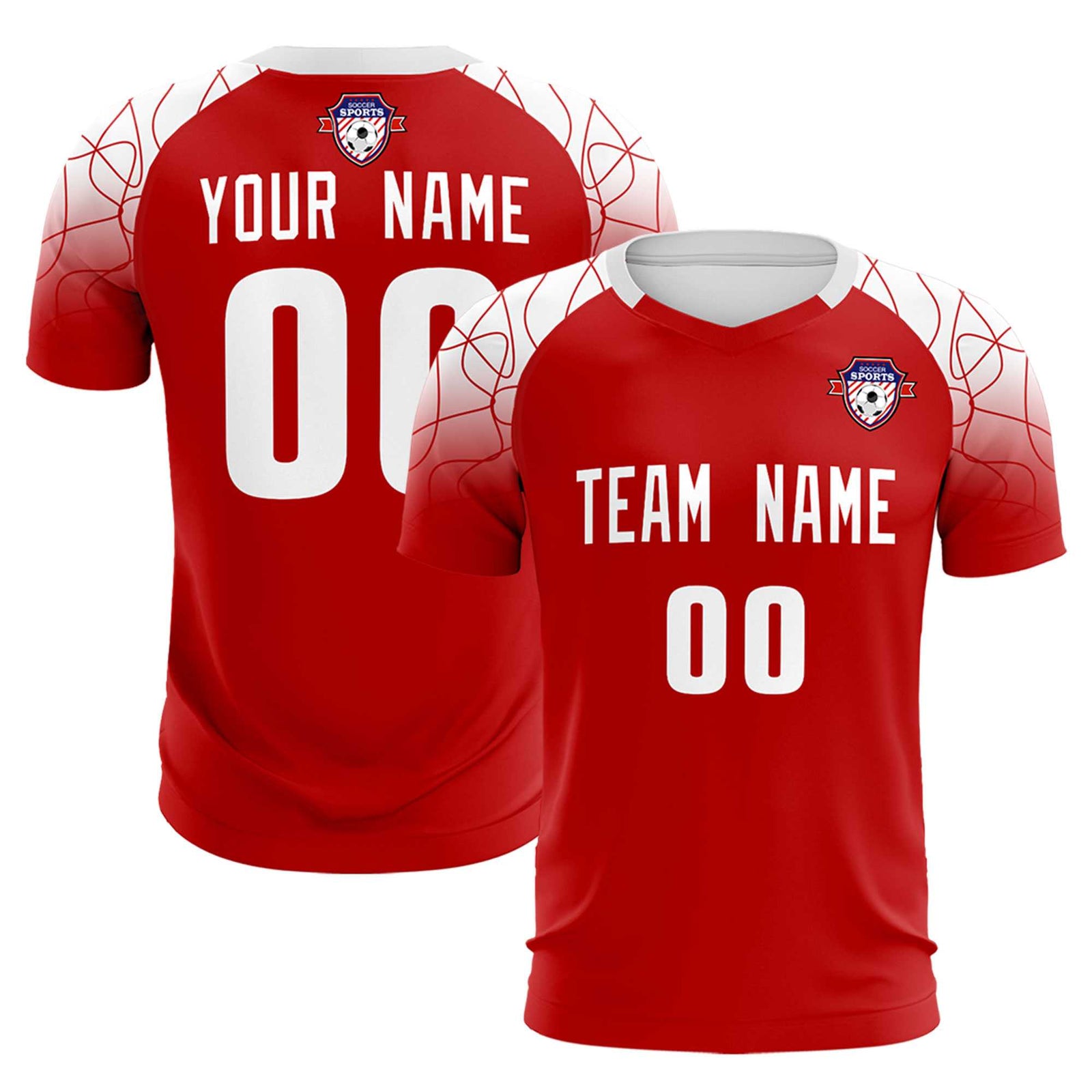 Custom Red Classic Soccer Training Sets Jersey For Adults/Kids
