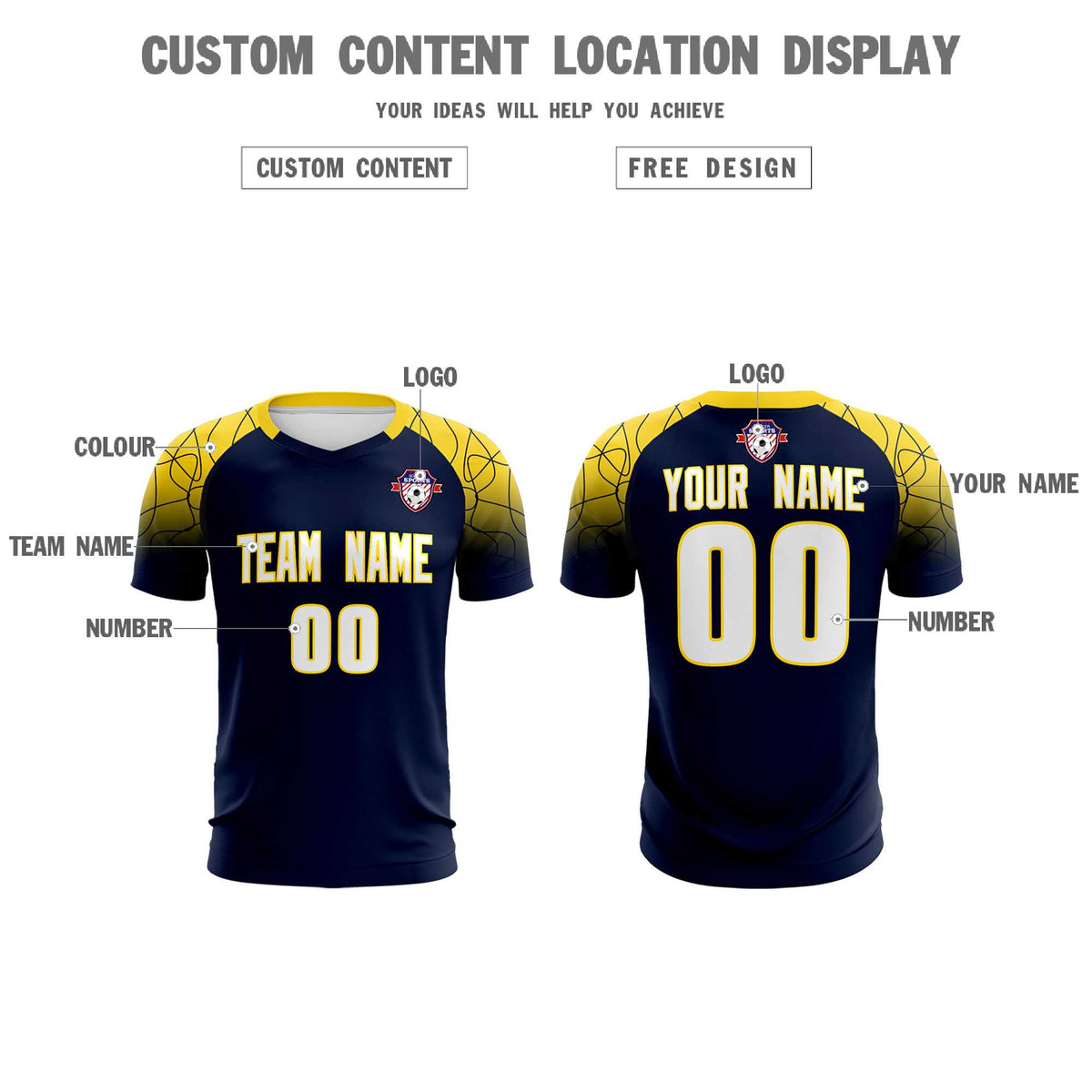 Custom Navy Classic Soccer Training Sets Jersey For Adults/Kids