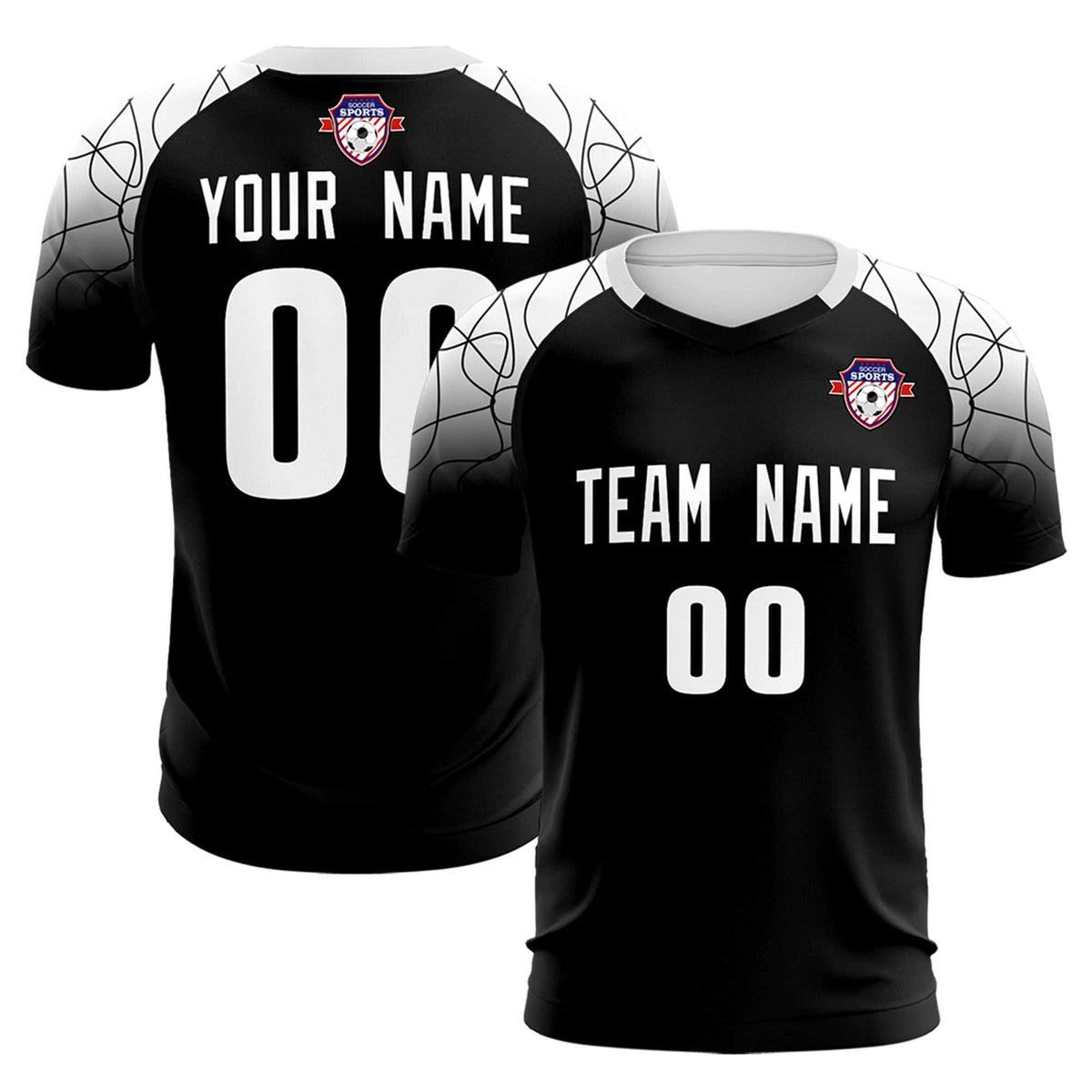 Custom Black Classic Soccer Training Sets Jersey For Adults/Kids