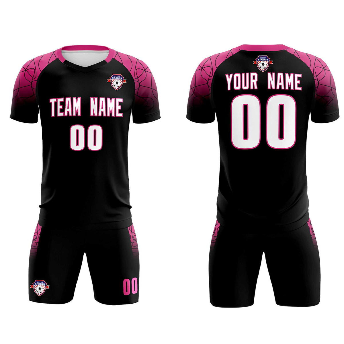 Custom Black Classic Soccer Training Sets Jersey For Adults/Kids