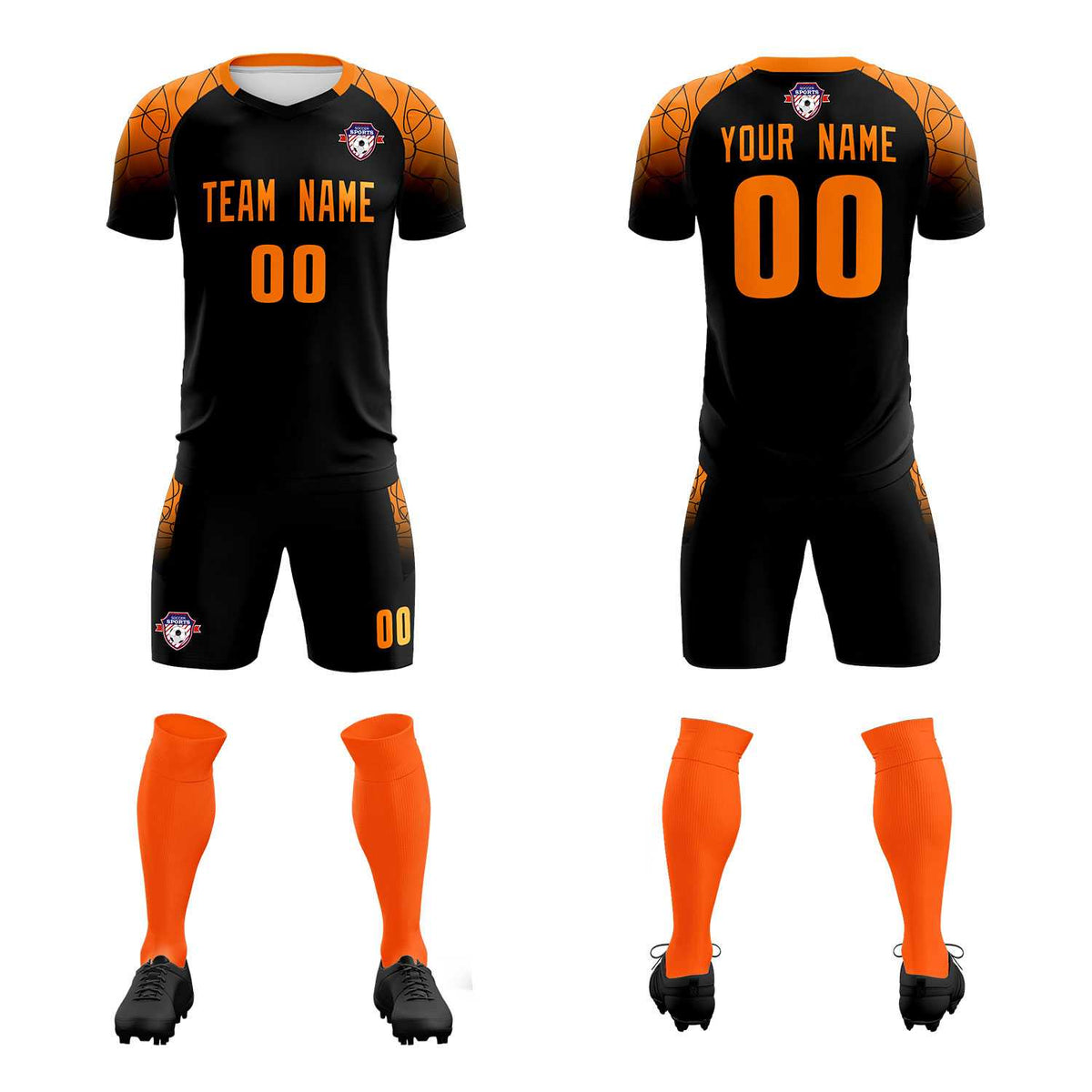 Custom Black Classic Soccer Training Sets Jersey For Adults/Kids