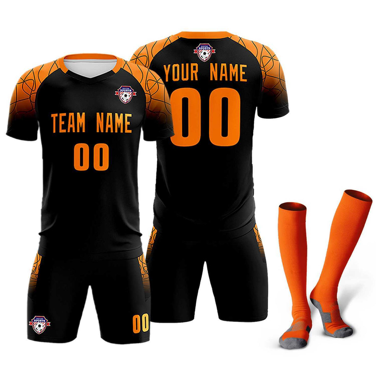 Custom Black Classic Soccer Training Sets Jersey For Adults/Kids