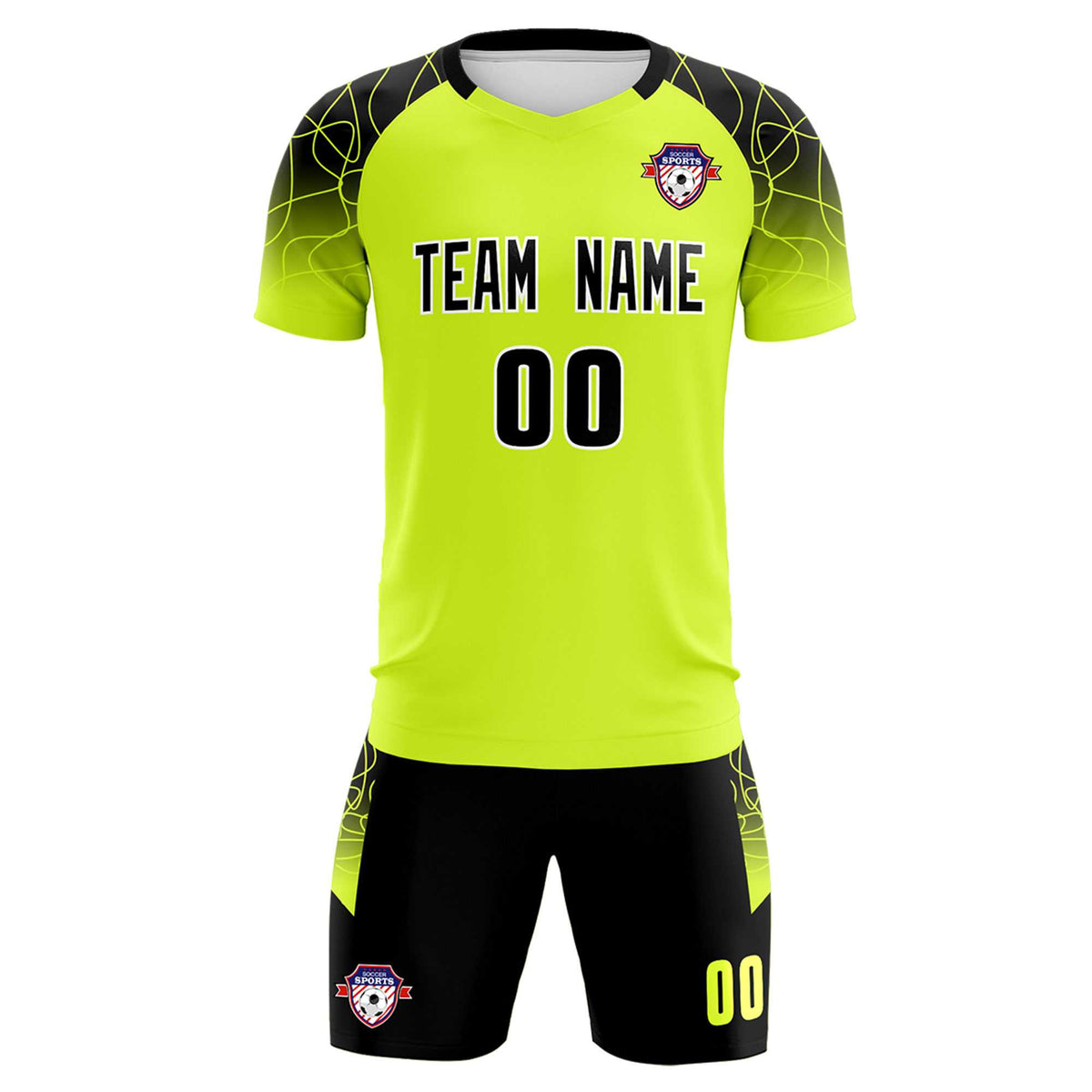 Custom Neon Green Classic Soccer Training Sets Jersey For Adults/Kids