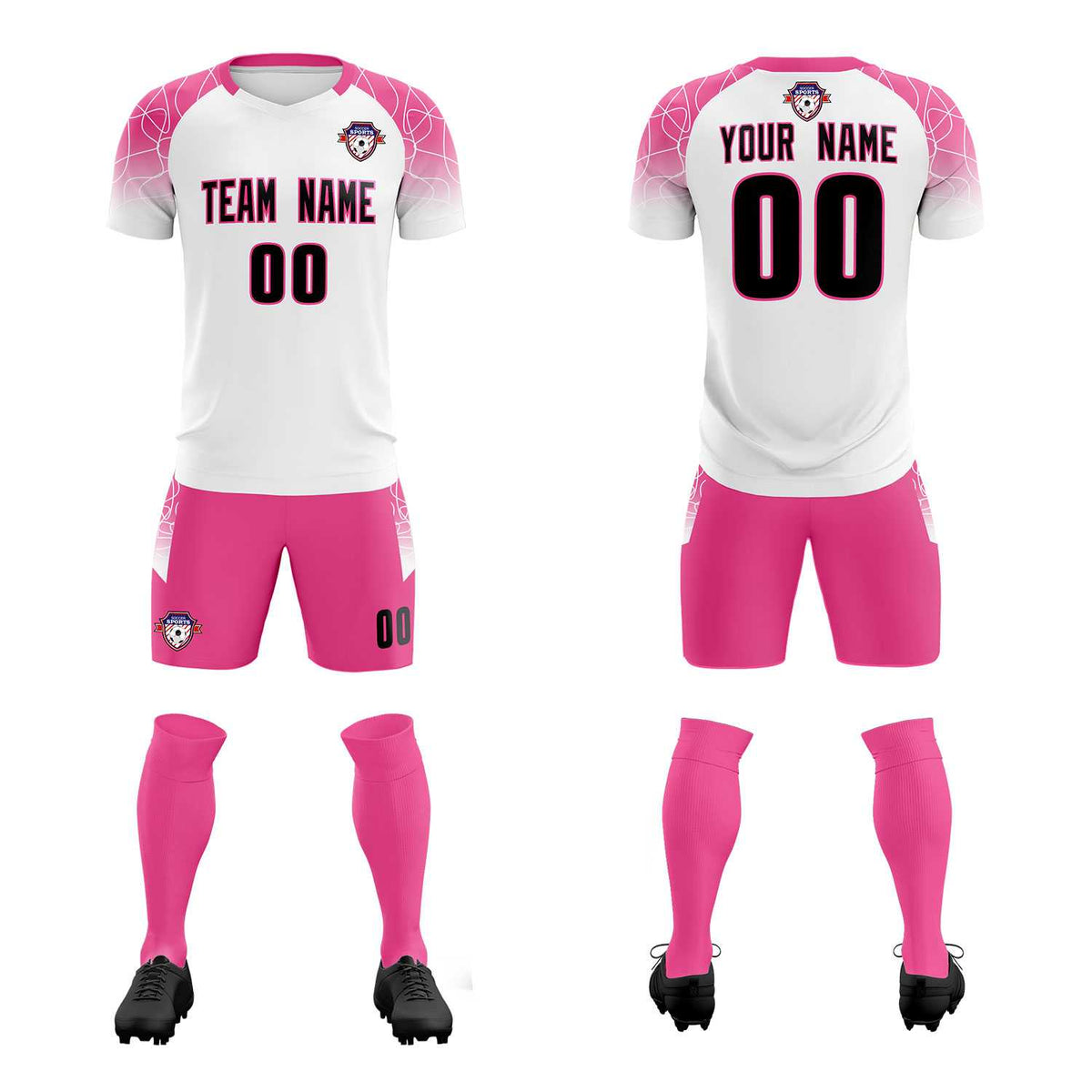 Custom White Classic Soccer Training Sets Jersey For Adults/Kids