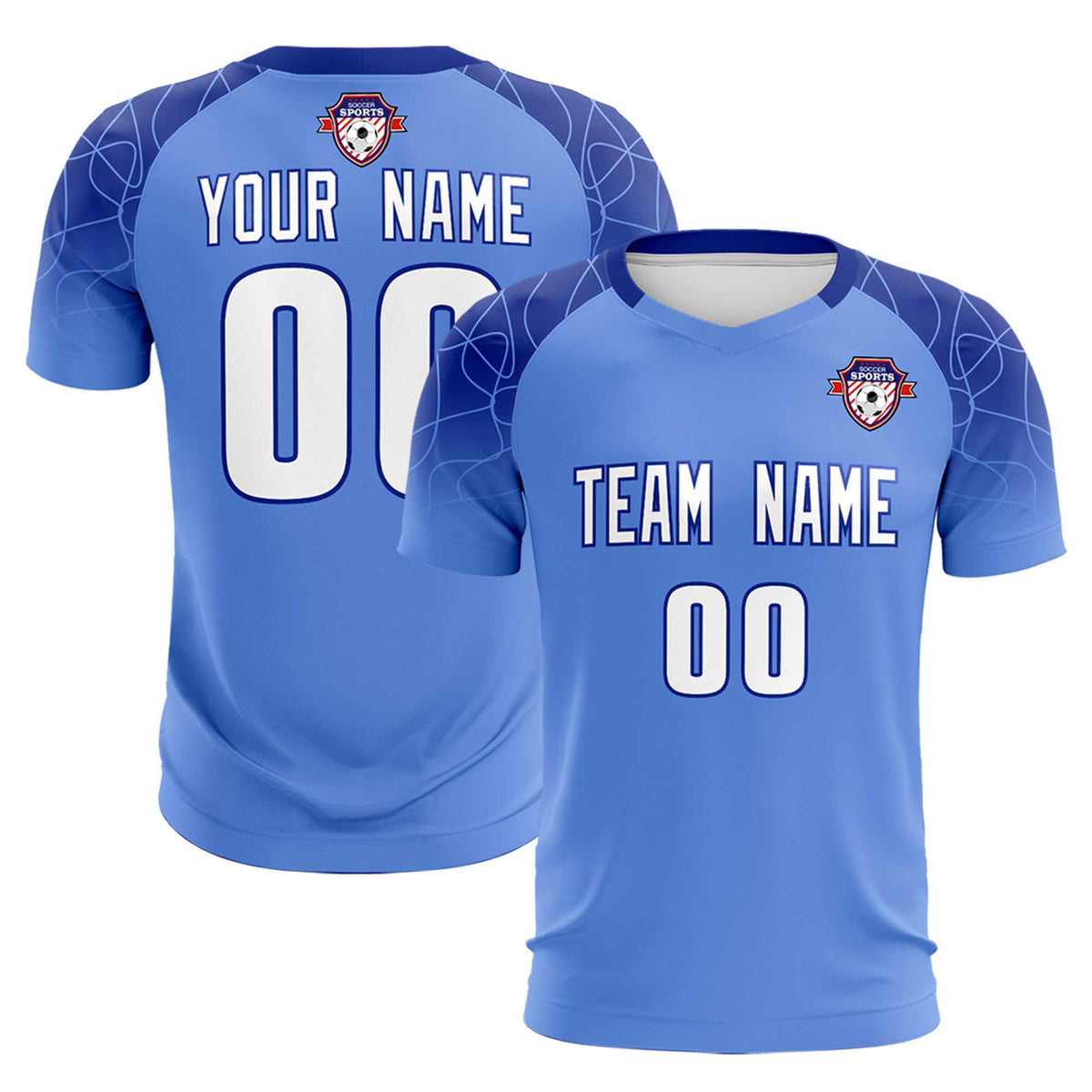 Custom Light Blue Classic Soccer Training Sets Jersey For Adults/Kids
