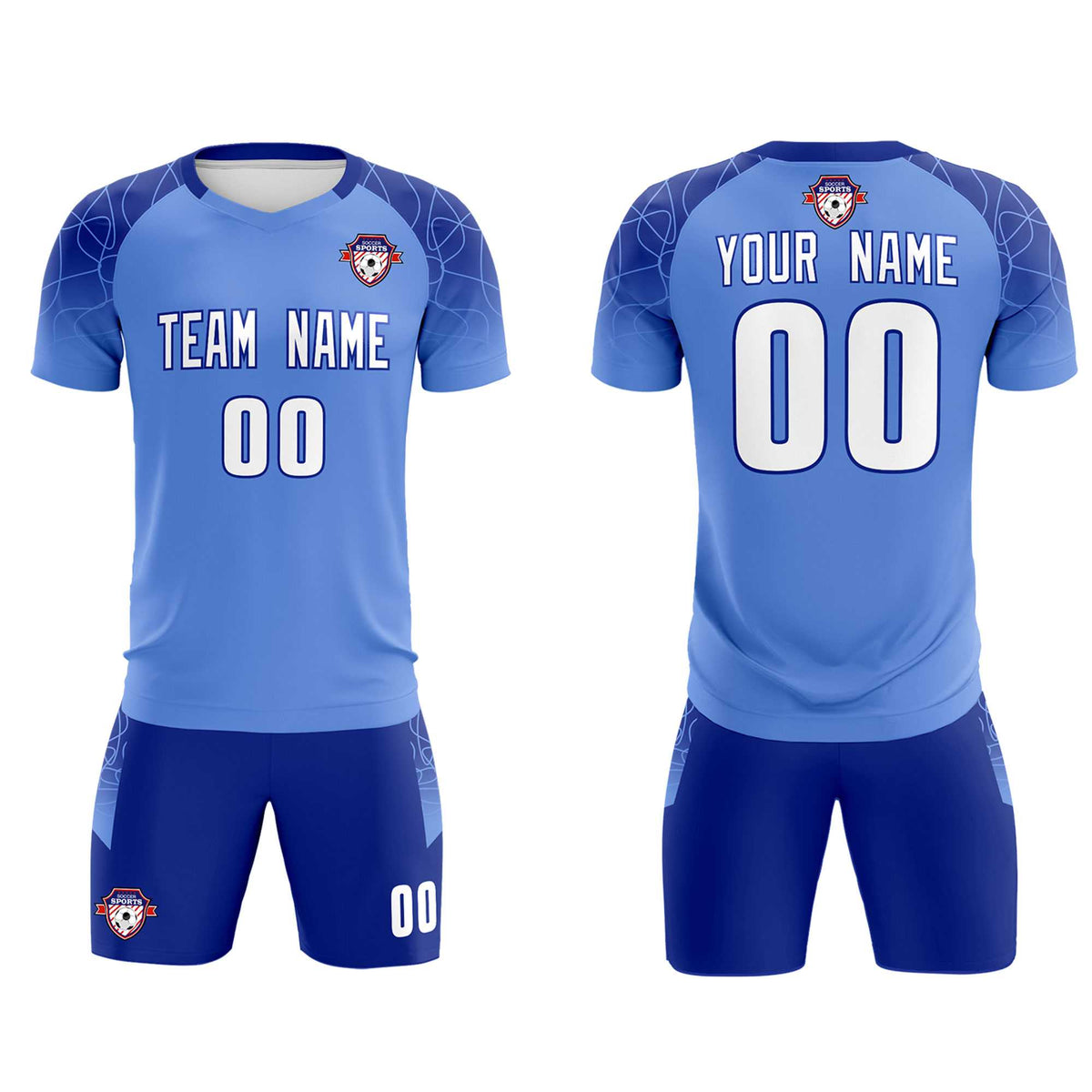 Custom Light Blue Classic Soccer Training Sets Jersey For Adults/Kids
