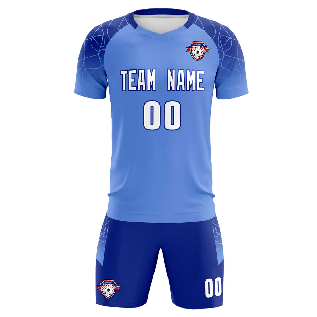 Custom Light Blue Classic Soccer Training Sets Jersey For Adults/Kids