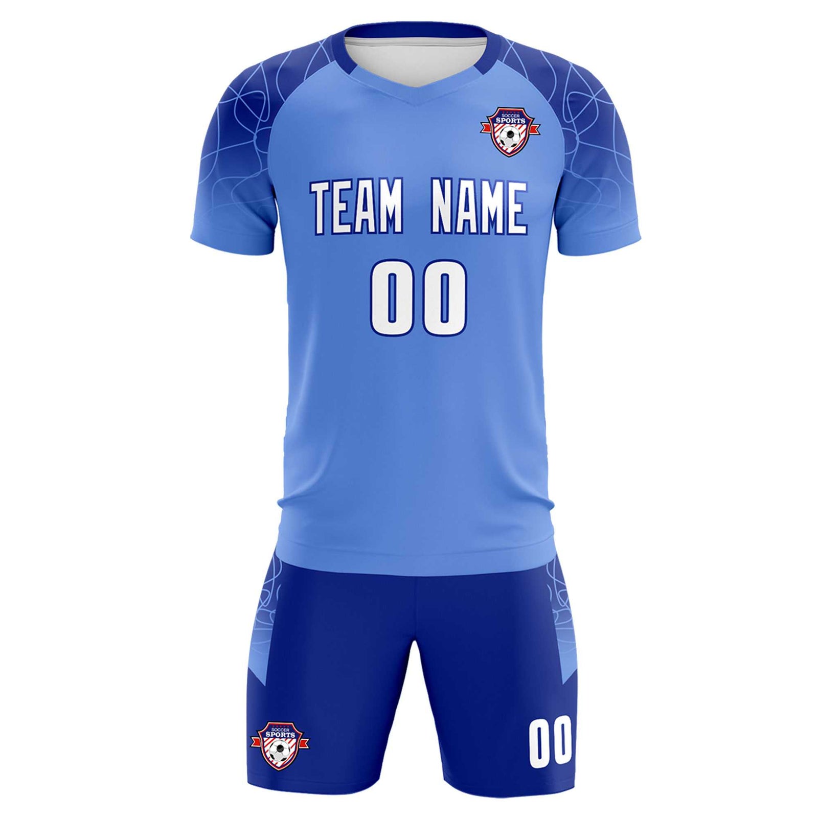 Custom Light Blue Classic Soccer Training Sets Jersey For Adults/Kids