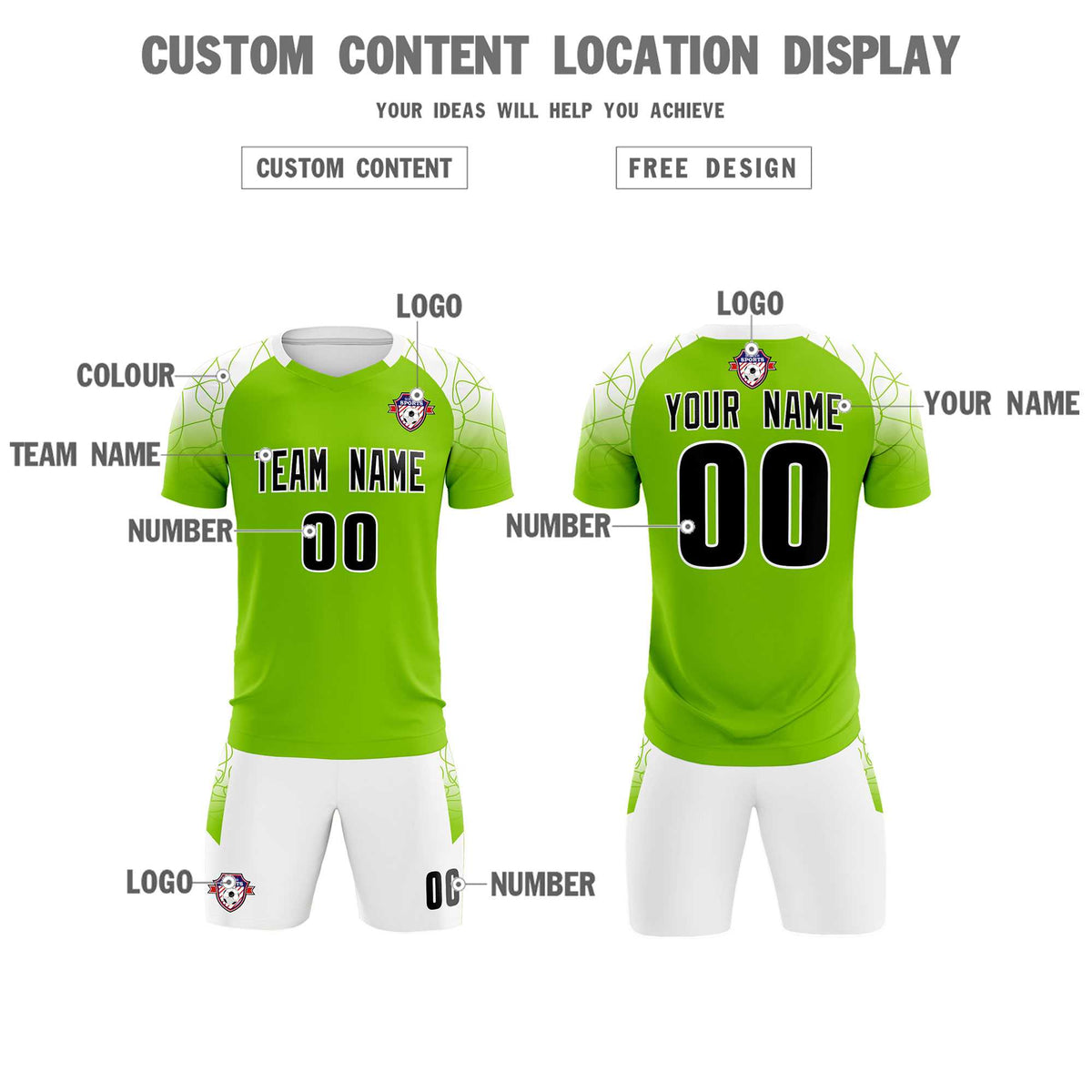 Custom Green Classic Soccer Training Sets Jersey For Adults/Kids