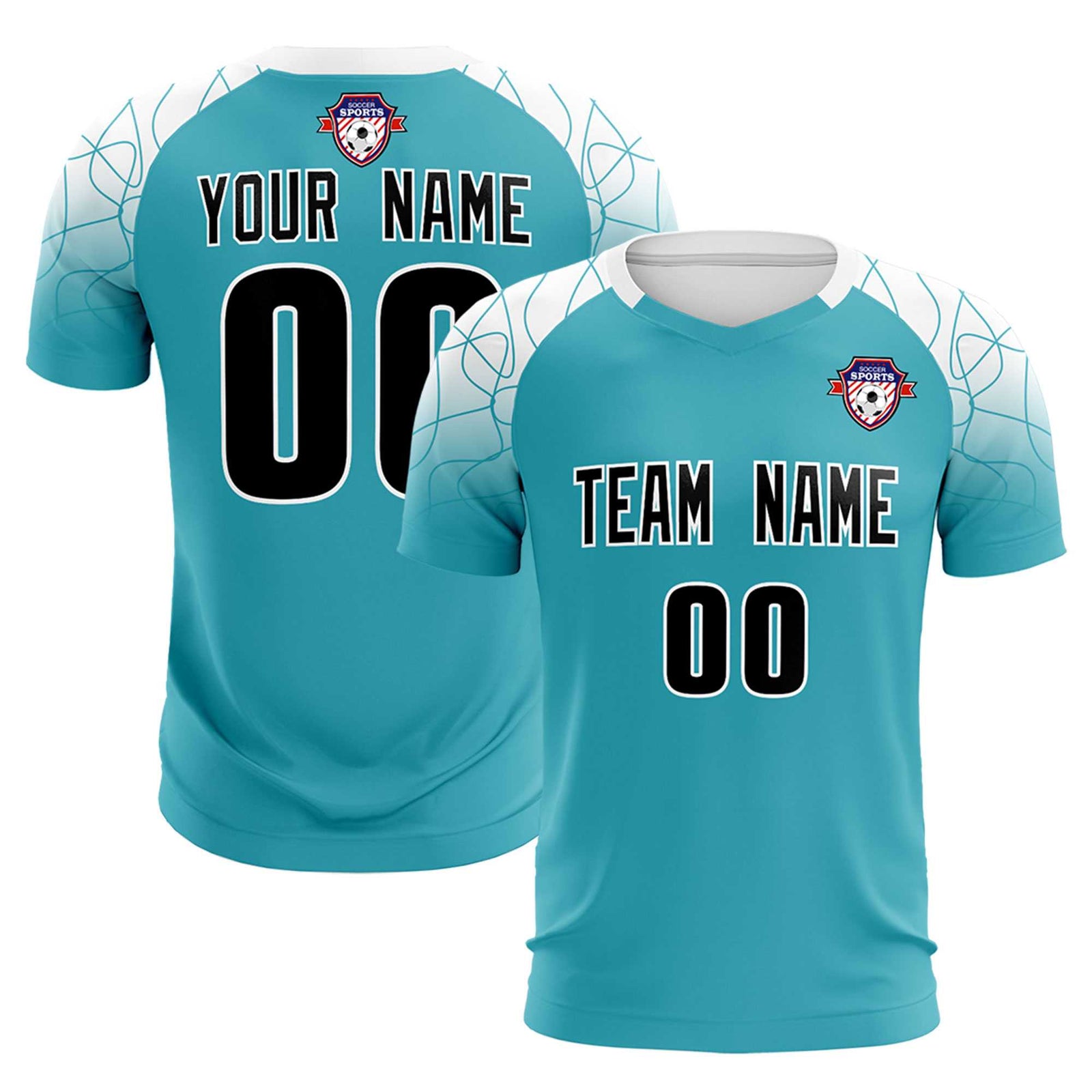 Custom Aqua Classic Soccer Training Sets Jersey For Adults/Kids