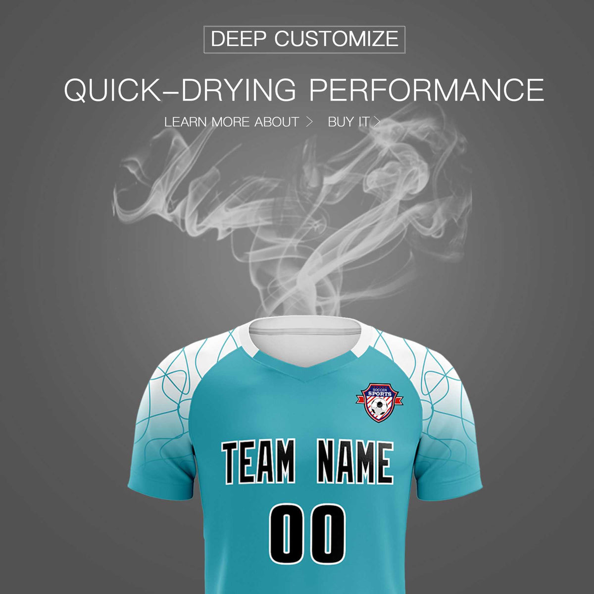 Custom Aqua Classic Soccer Training Sets Jersey For Adults/Kids