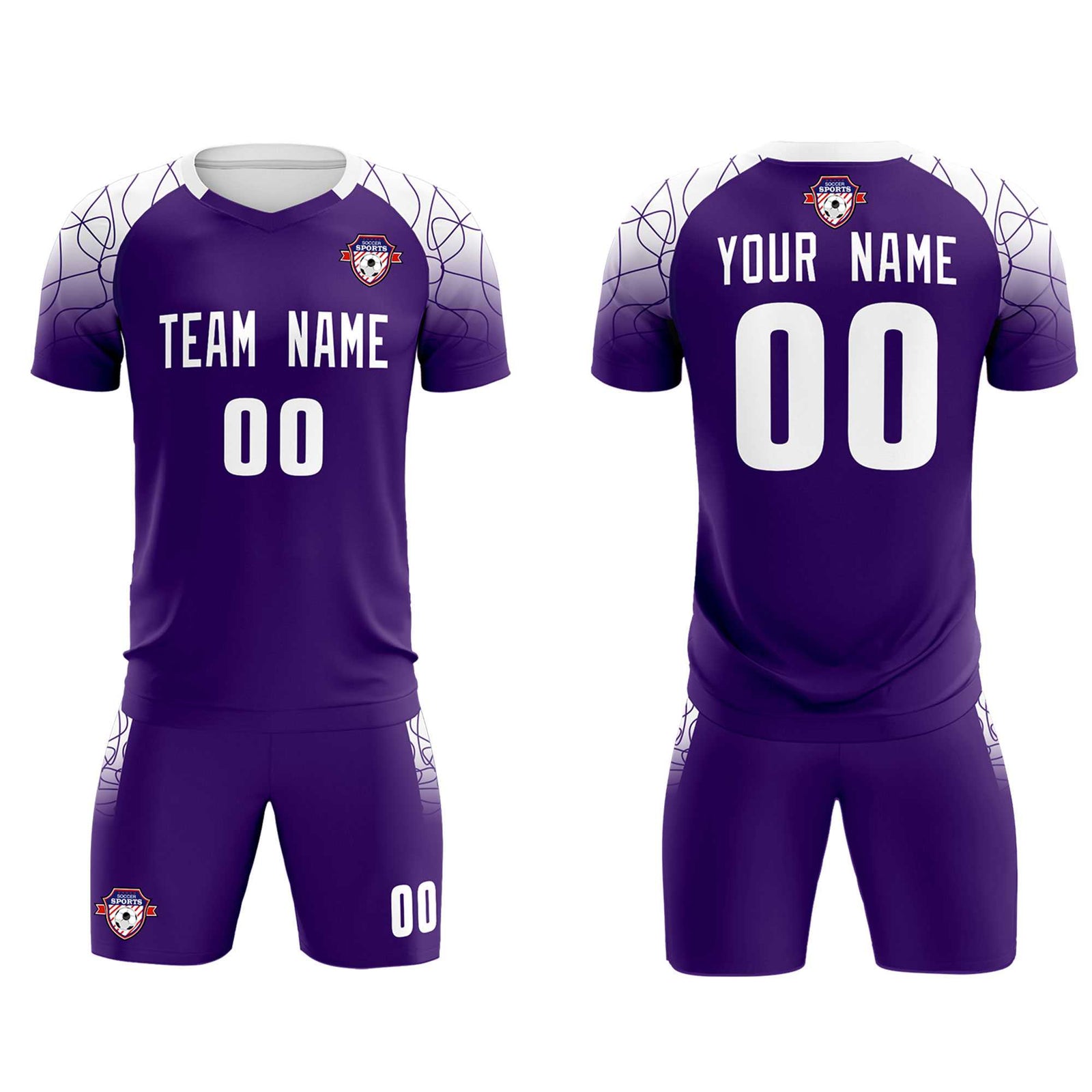 Custom Purple Classic Soccer Training Sets Jersey For Adults/Kids