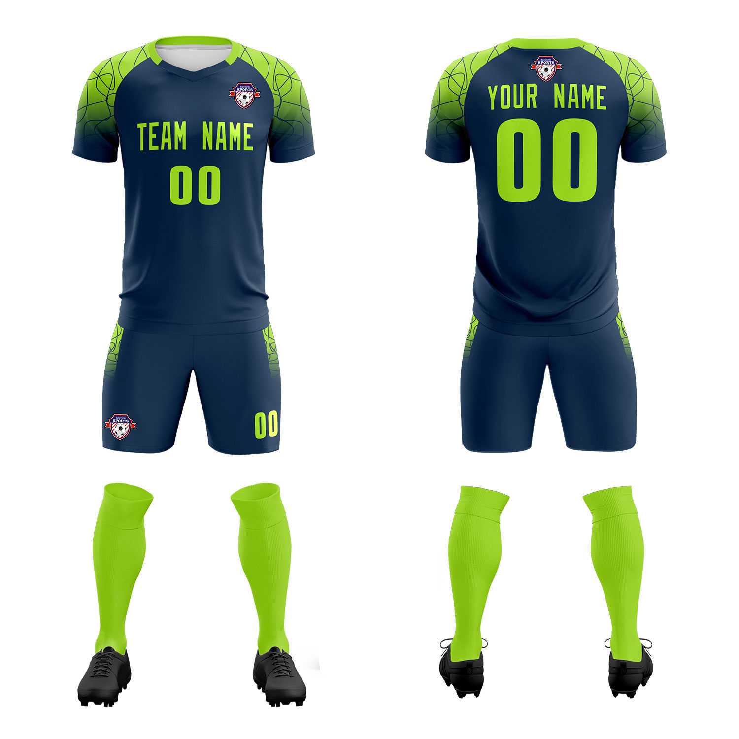 Custom Midnight Blue Classic Soccer Training Sets Jersey For Adults/Kids