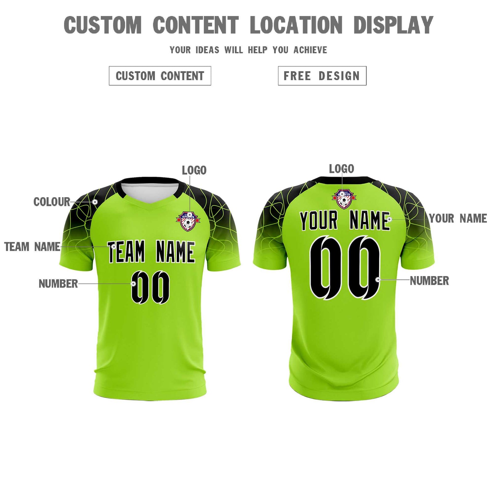 Custom Neon Green Classic Soccer Training Sets Jersey For Adults/Kids