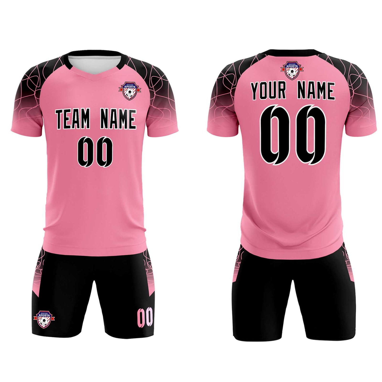 Custom Light Pink Classic Soccer Training Sets Jersey For Adults/Kids