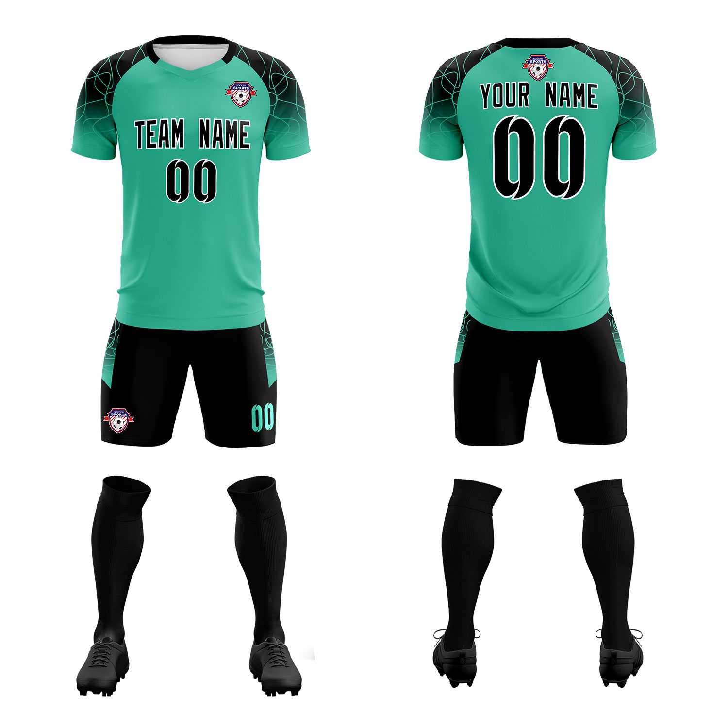 Custom Green Classic Soccer Training Sets Jersey For Adults/Kids