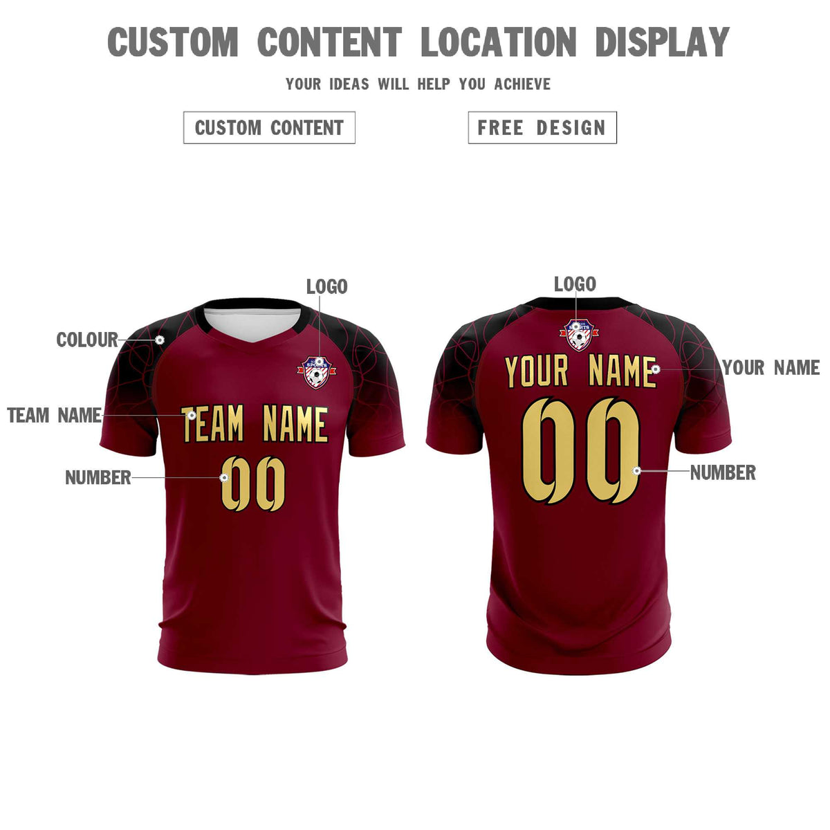 Custom Crimson Classic Soccer Training Sets Jersey For Adults/Kids