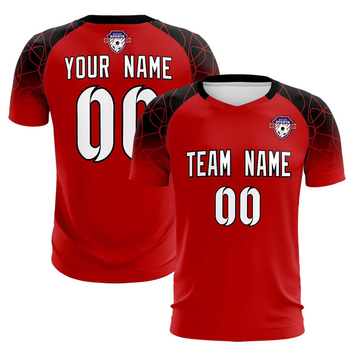 Custom Red Classic Soccer Training Sets Jersey For Adults/Kids