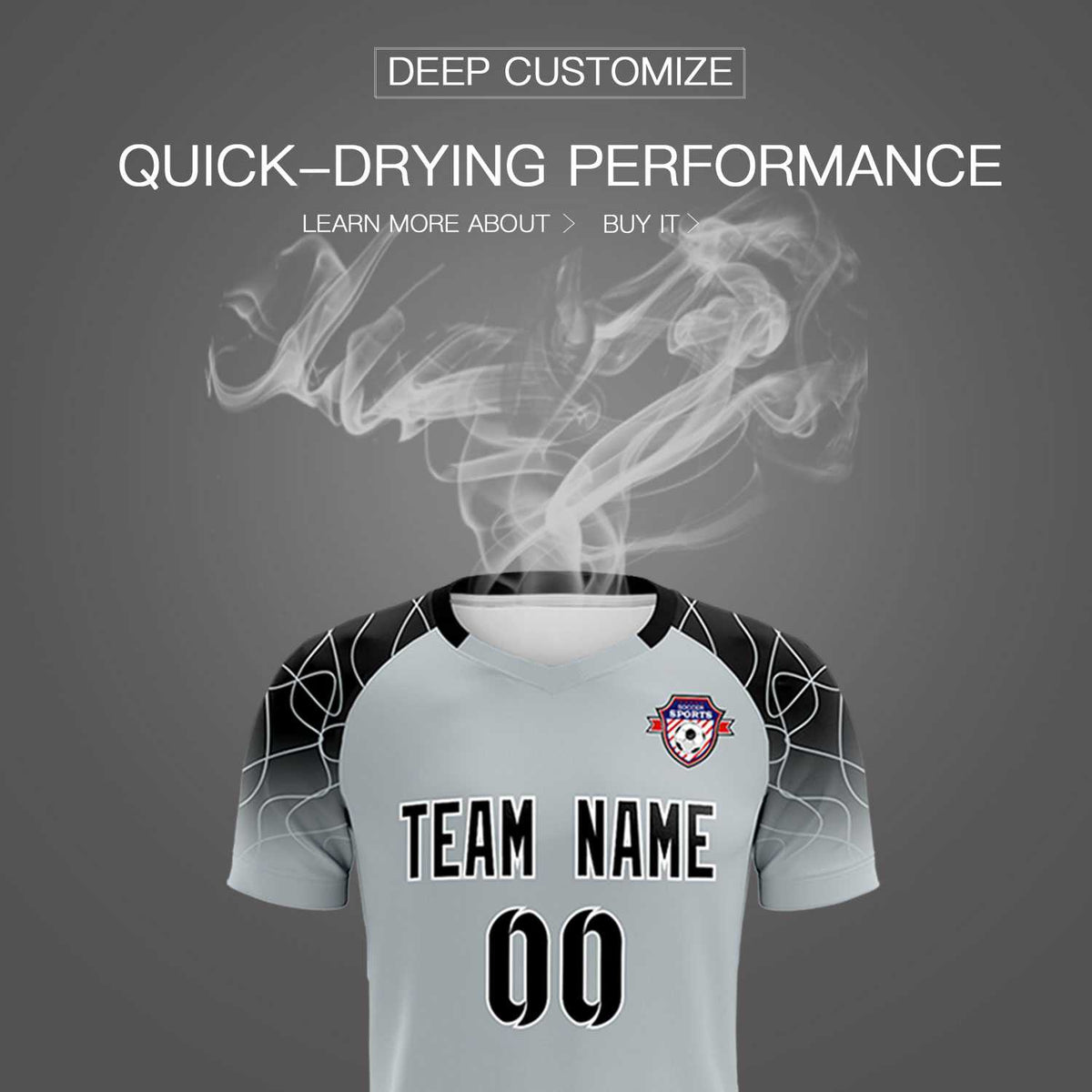 Custom Silver Classic Soccer Training Sets Jersey For Adults/Kids