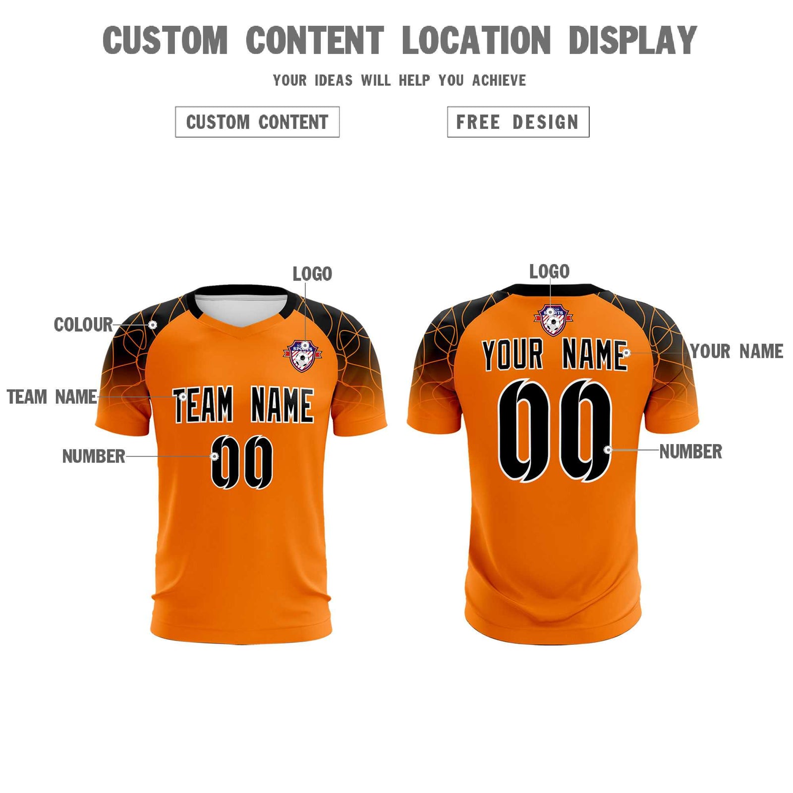 Custom Orange Classic Soccer Training Sets Jersey For Adults/Kids