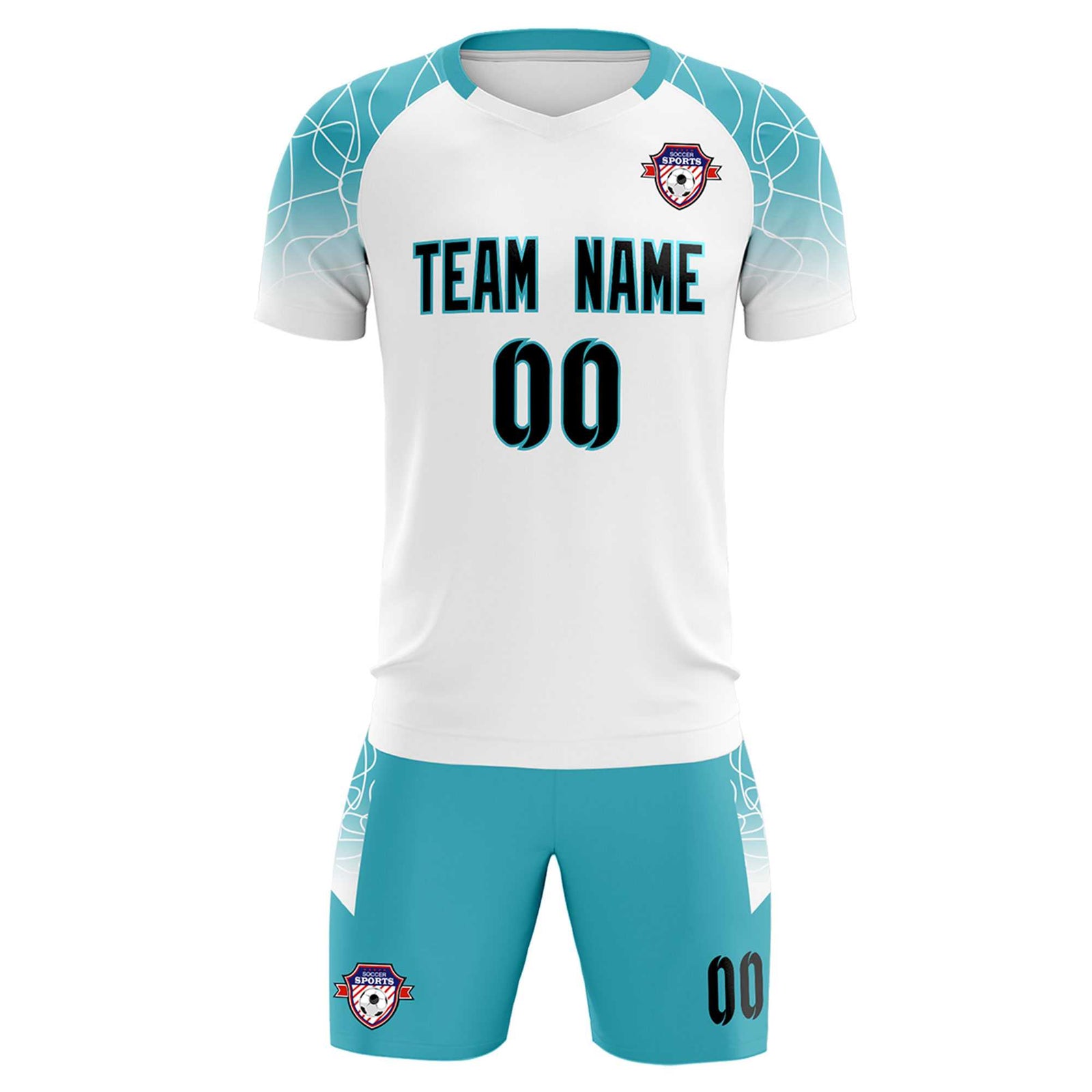 Custom White Classic Soccer Training Sets Jersey For Adults/Kids