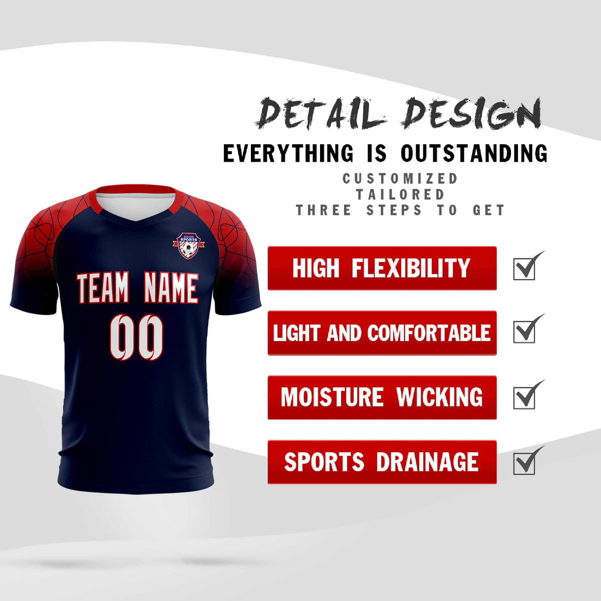 Custom Navy Classic Soccer Training Sets Jersey For Adults/Kids