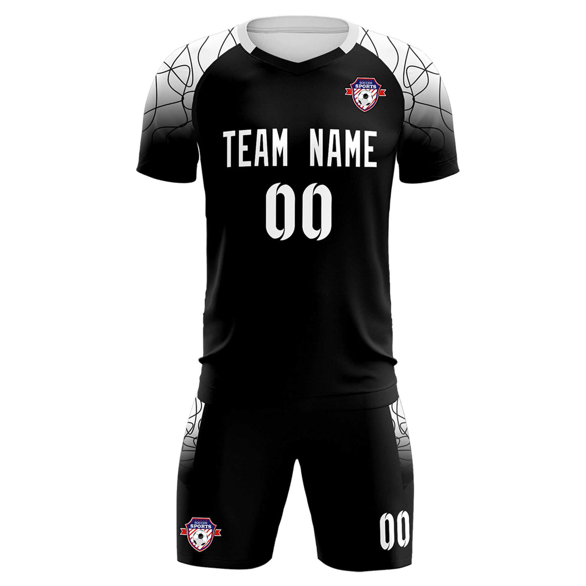 Custom Black Classic Soccer Training Sets Jersey For Adults/Kids